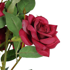 2 Stems 38" Tall Burgundy Artificial Silk Rose Flower Bouquet Bushes