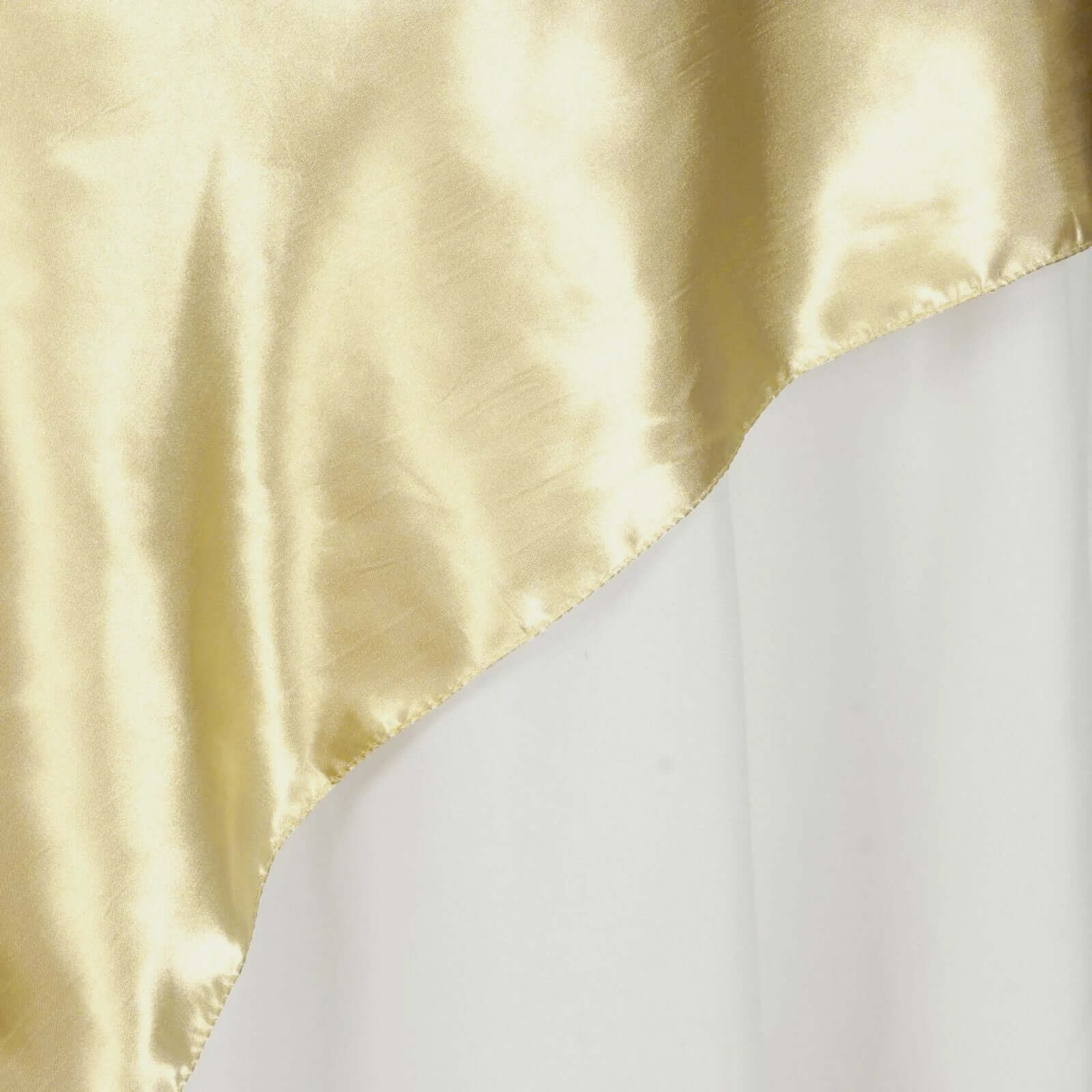 Satin 72"x72" Table Overlay Square Tablecloth Champagne - Smooth Finish Table Cover