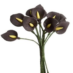 144 Pack 5" Chocolate Peacock Spread Foam Craft Calla Lilies