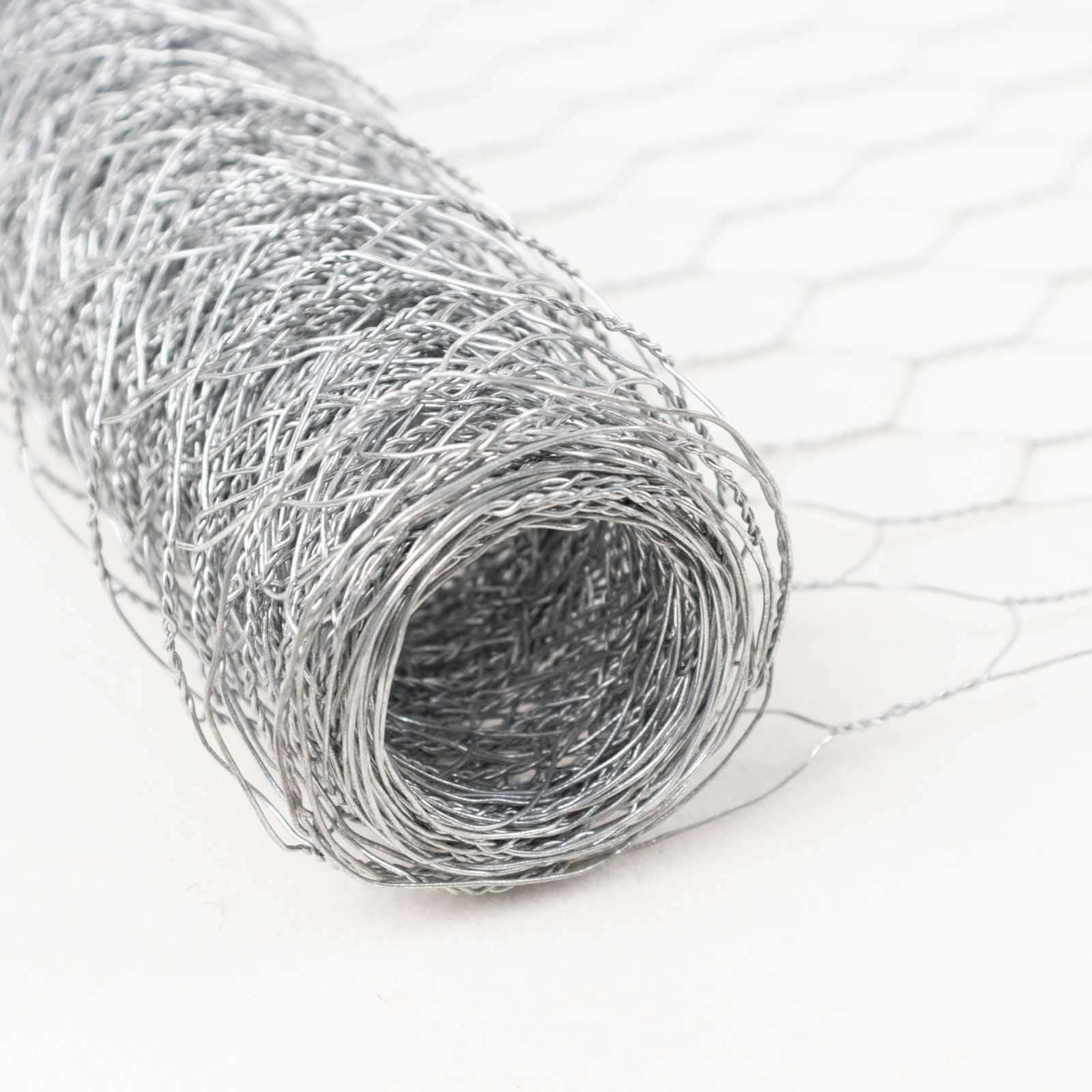 12"x16ft Silver Galvanized Metal Hexagonal Chicken Wire Mesh For DIY Crafts, Garden Fence Poultry Netting