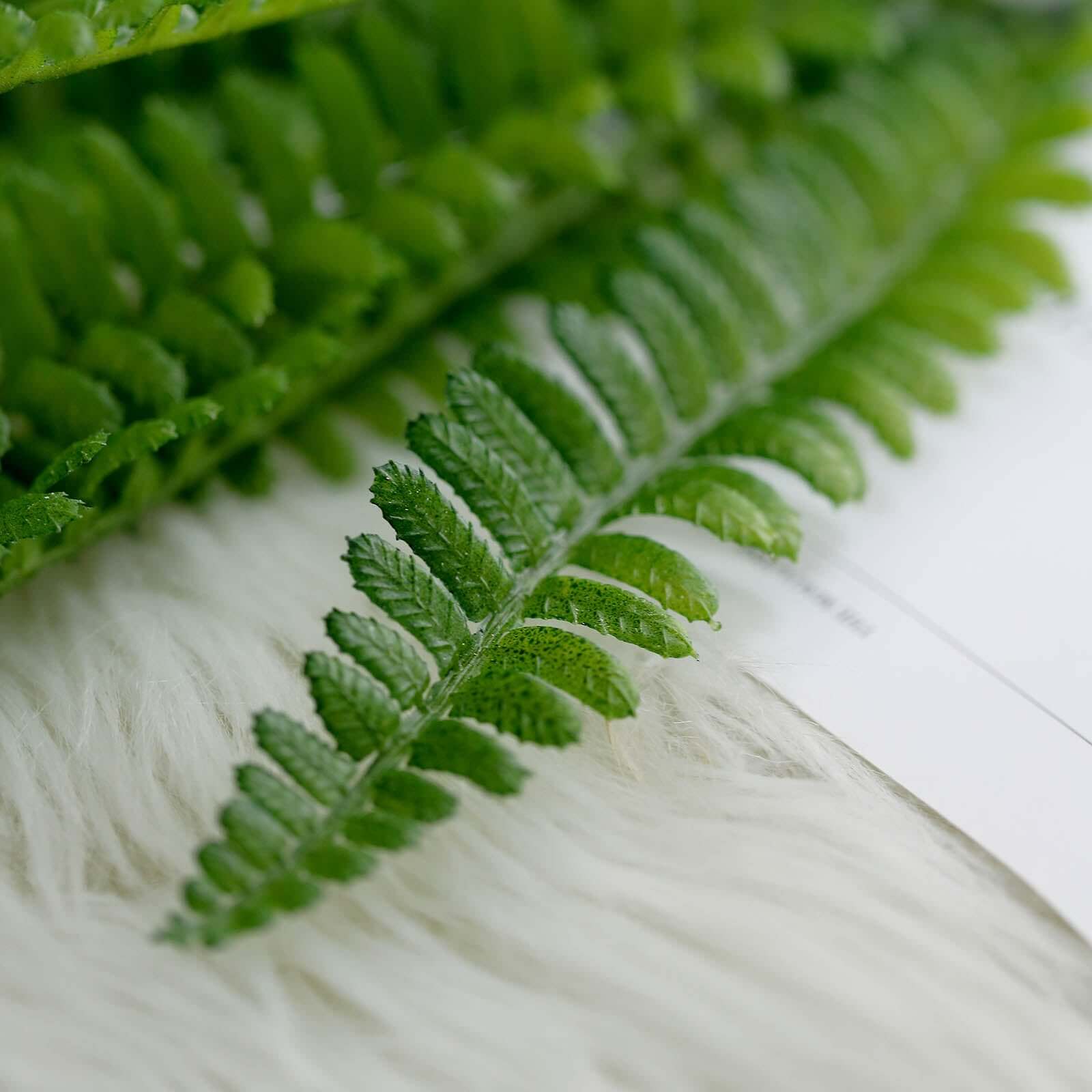 2 Stems 18" Green Artificial Boston Fern Leaf Plant Indoor Faux Spray