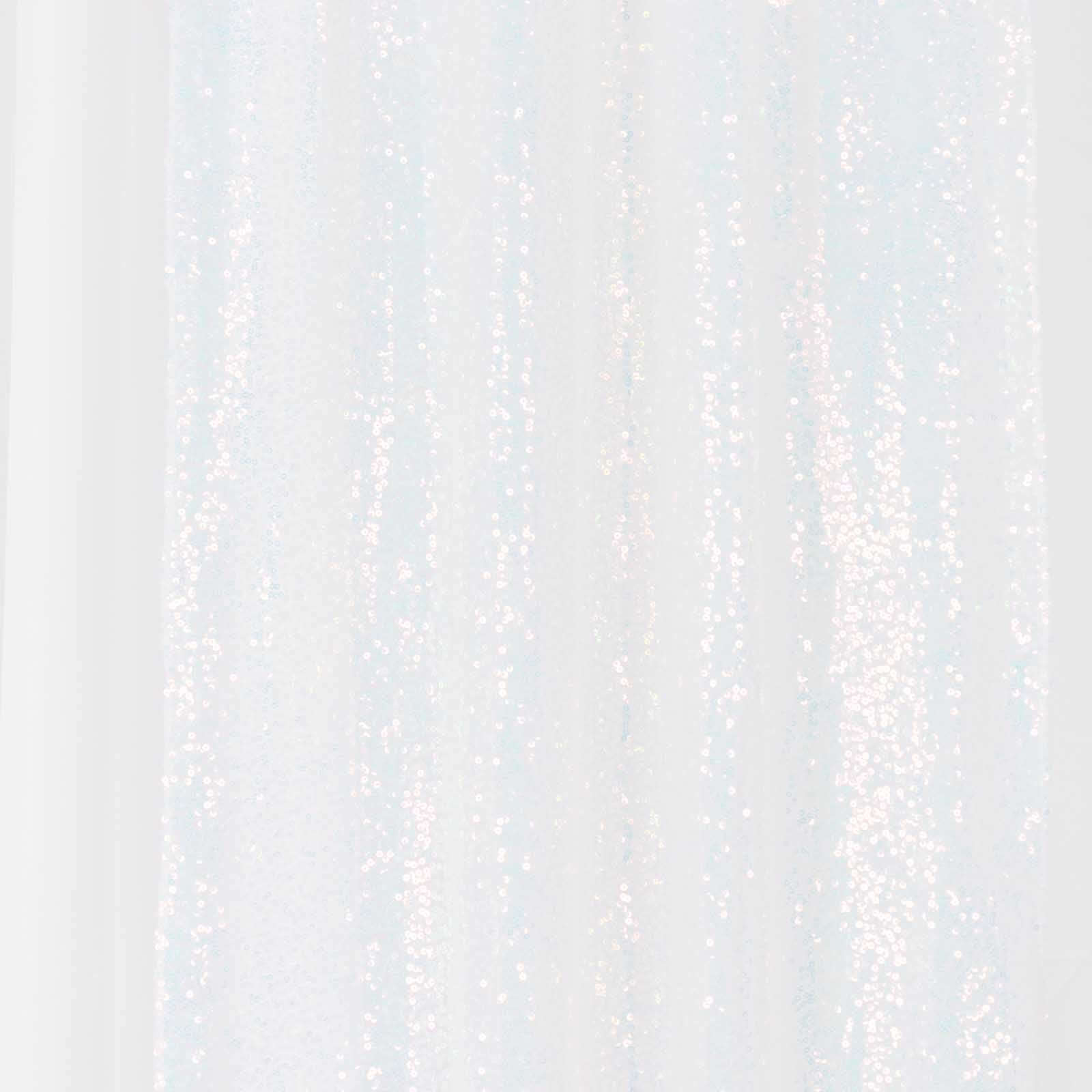 2 Pack Iridescent Blue Sequin Event Curtain Drapes with Rod Pockets, Seamless Backdrop Event Panels - 8ftx2ft