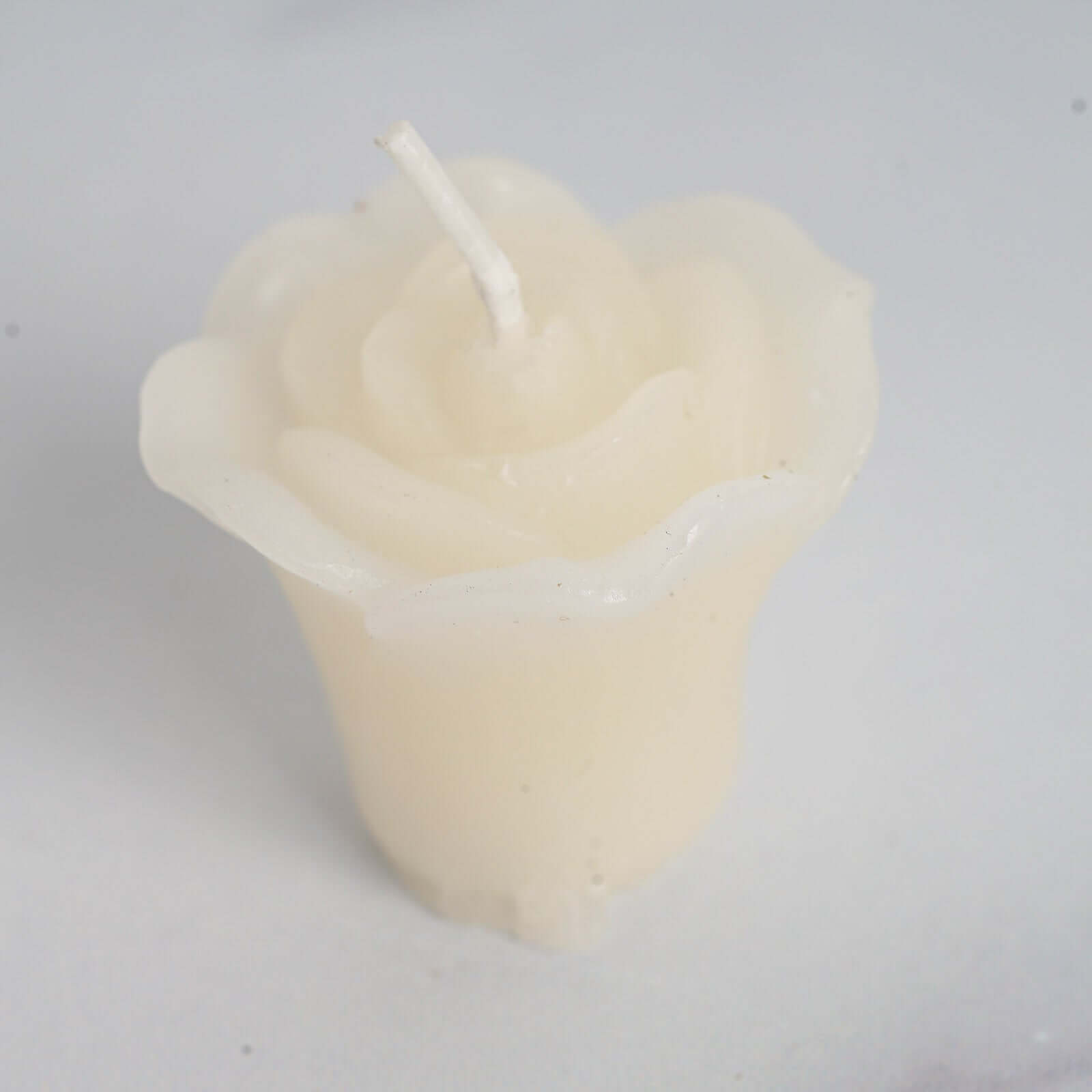 12-Pack Mini Floating Candles Rose Flower Design Ivory - Wedding Vase Fillers for Decor 1"
