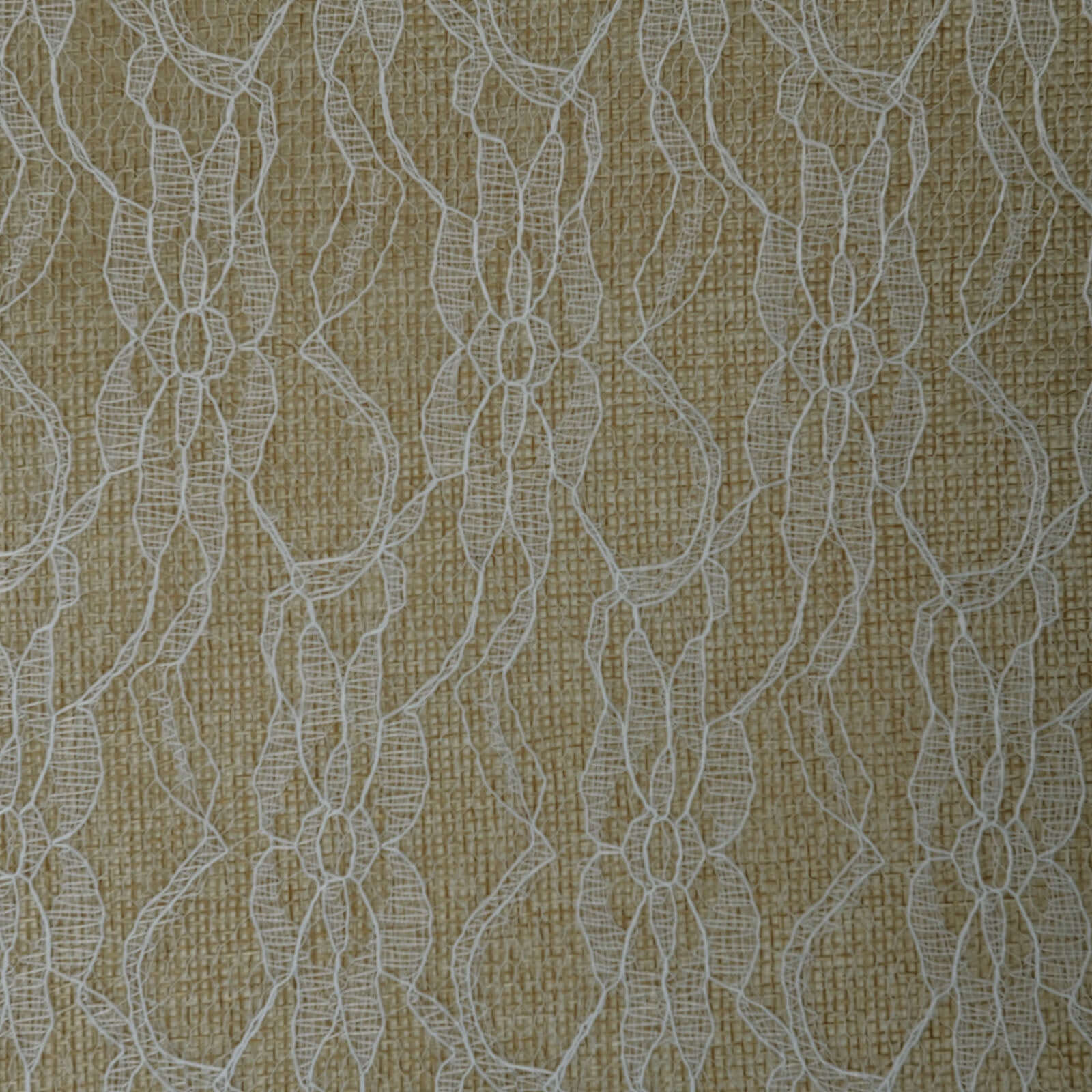 6"x10 Yards Natural Jute Burlap Ribbon with Lace Overlay