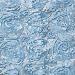 Satin 16" Chair Caps with Rosette Design for Chiavari Chairs Light Blue - Exquisite Chair Back Cover for Weddings & Parties