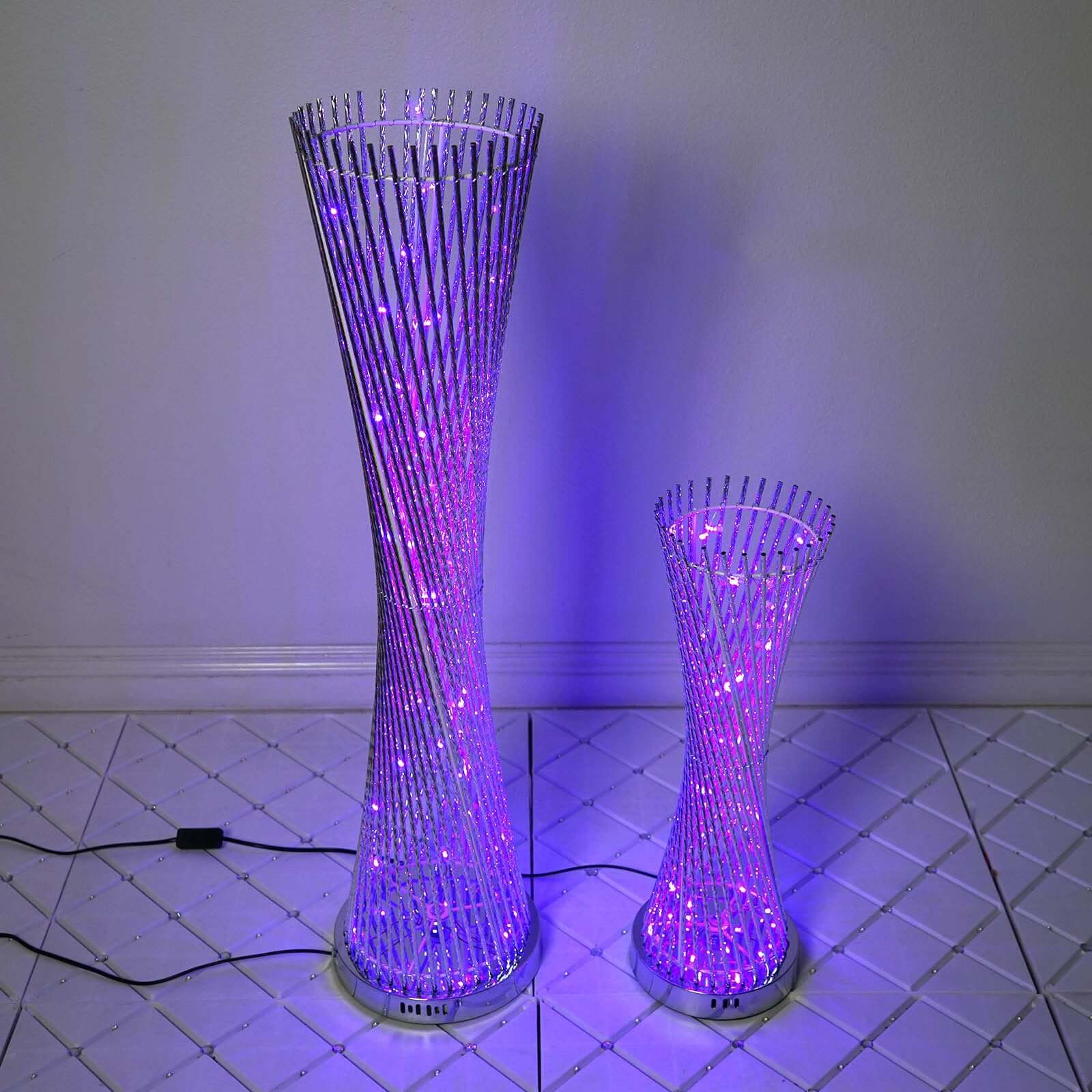2ft Color Changing LED Spiral Metal Tower Columns LED Lamp, Night Light Wedding Centerpiece