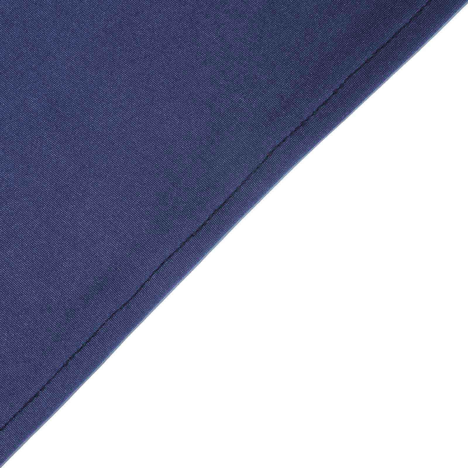 Stretch Spandex 96"x30" Rectangle Table Cover Navy Blue - Durable Form-Fitting Tablecloth
