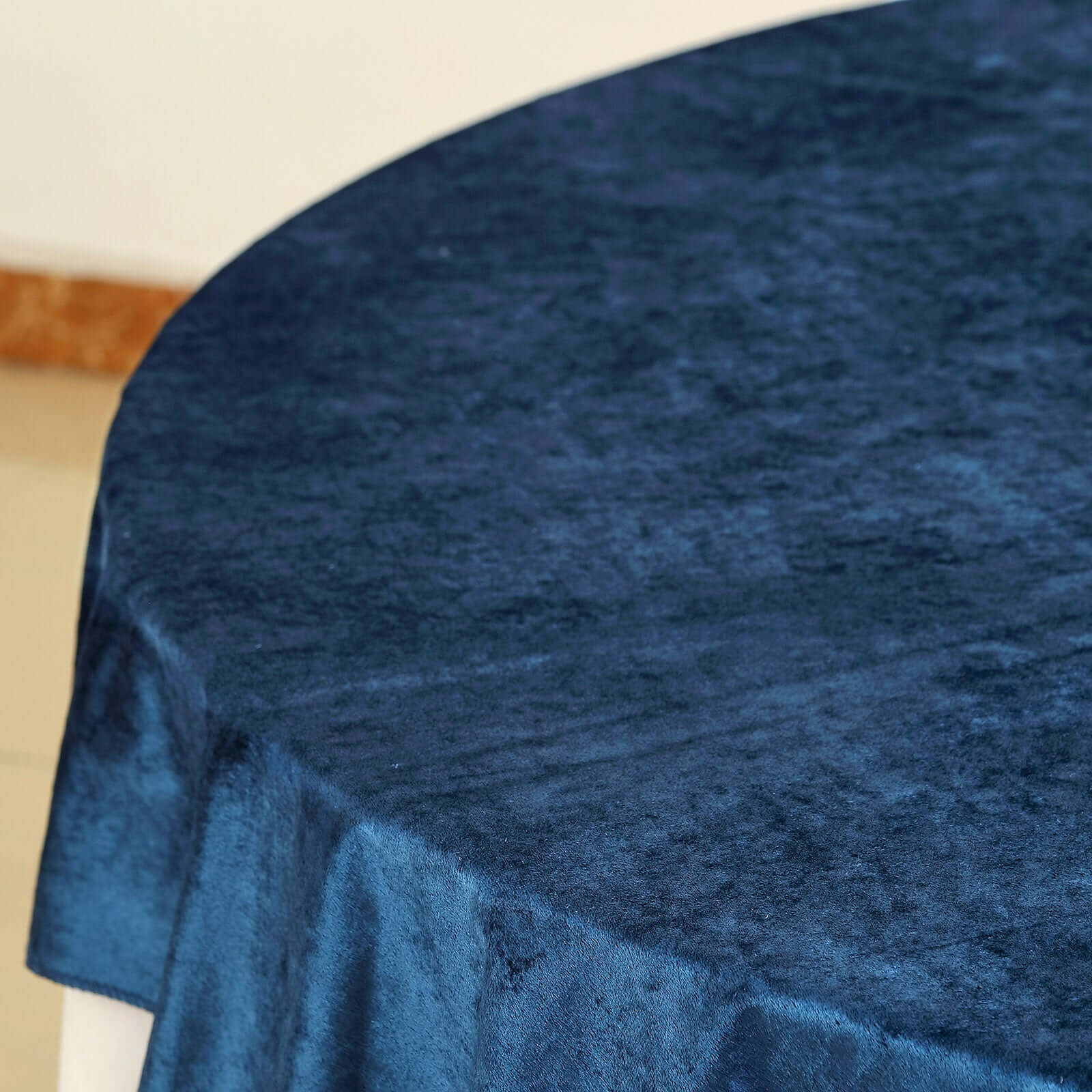 72"x72" Navy Blue Premium Soft Velvet Table Overlay, Square Tablecloth Topper