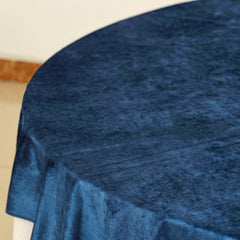 72"x72" Navy Blue Premium Soft Velvet Table Overlay, Square Tablecloth Topper