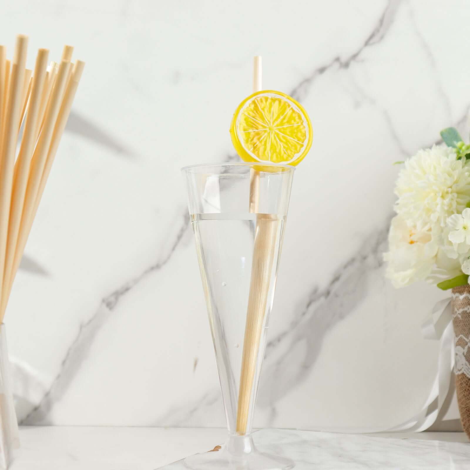 100-Pack Compostable Straws Plant Based 100% Plastic Free - Sustainable Biodegradable Wheat Straws 9"