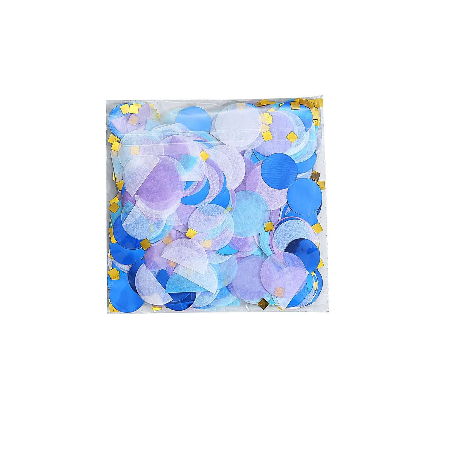 18G Bag Tissue Paper and Foil Table Confetti Mix, Purple Theme Festive Balloon Decor Blue, Gold, Royal Blue, White