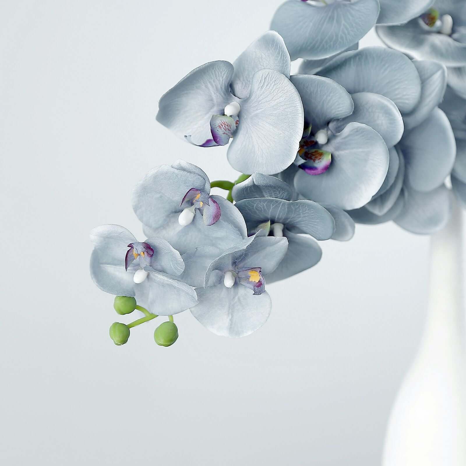 2 Stems 40" Tall Charcoal Gray Artificial Silk Orchid Flower Bouquets