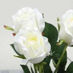 31" 24Pcs Cream Long Stem Artificial Silk Roses Flowers