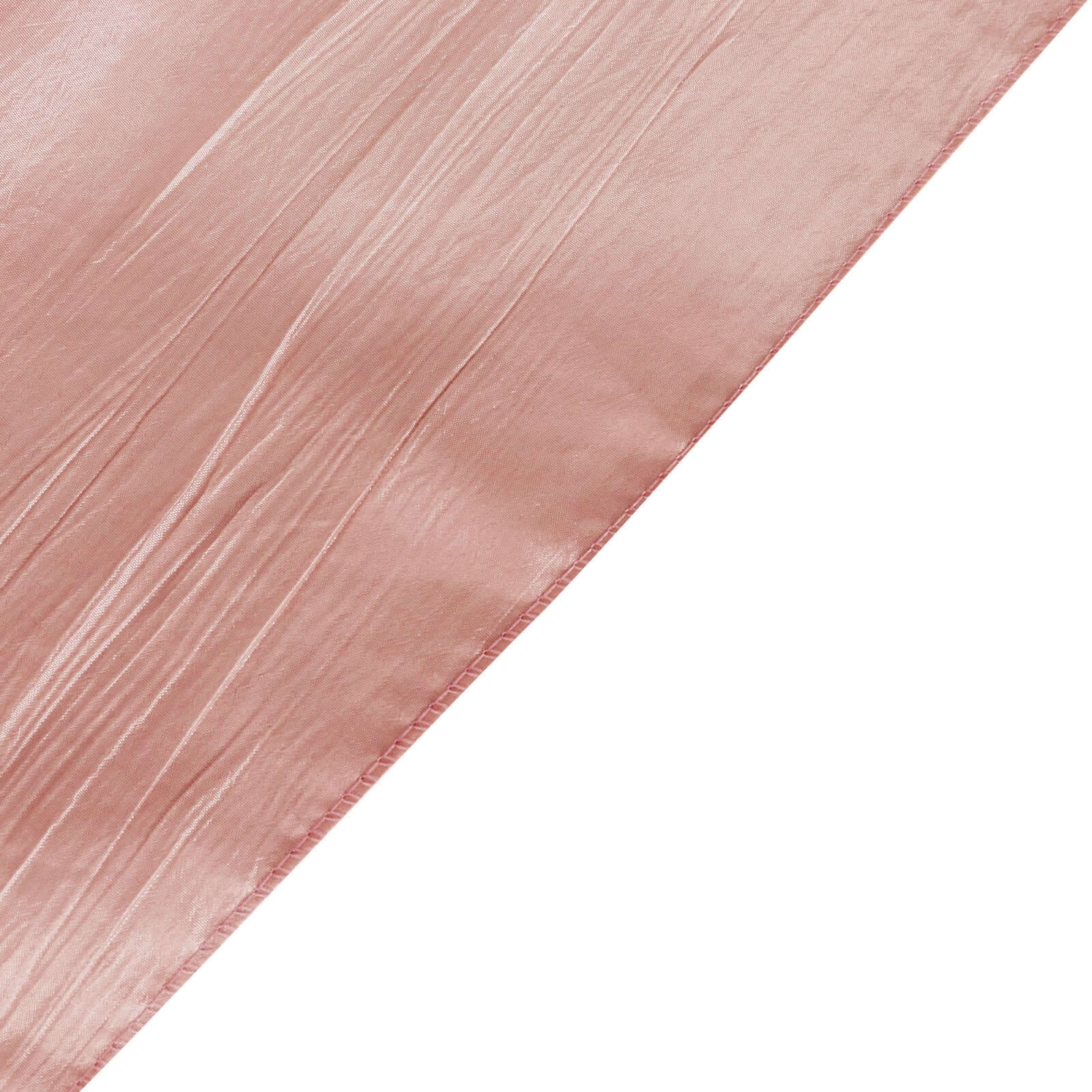 Taffeta 132" Round Tablecloth Dusty Rose - Seamless Accordion Crinkle Table Cover
