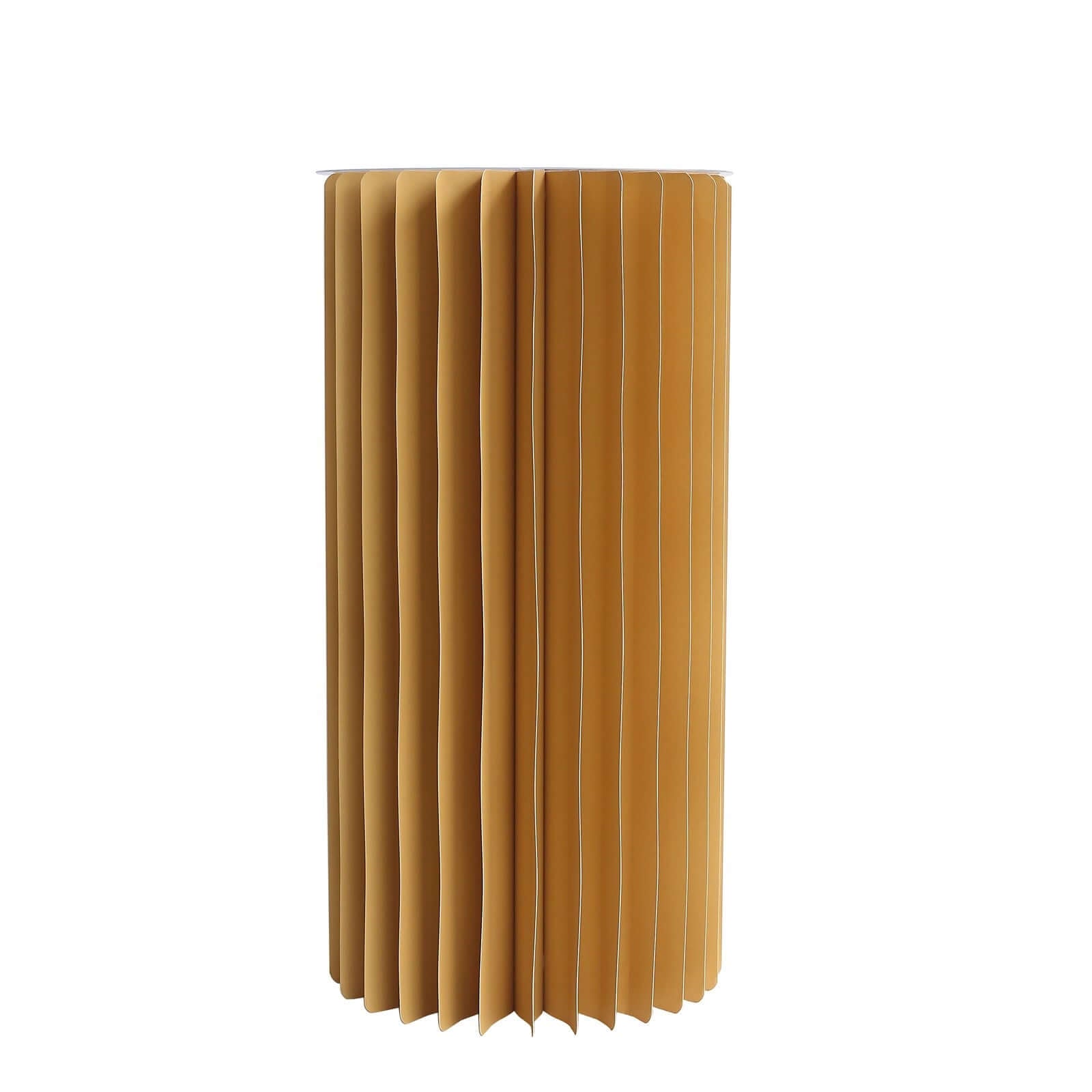 32" Gold Cylinder Display Column Stand, Pillar Pedestal Stand With Top Plate