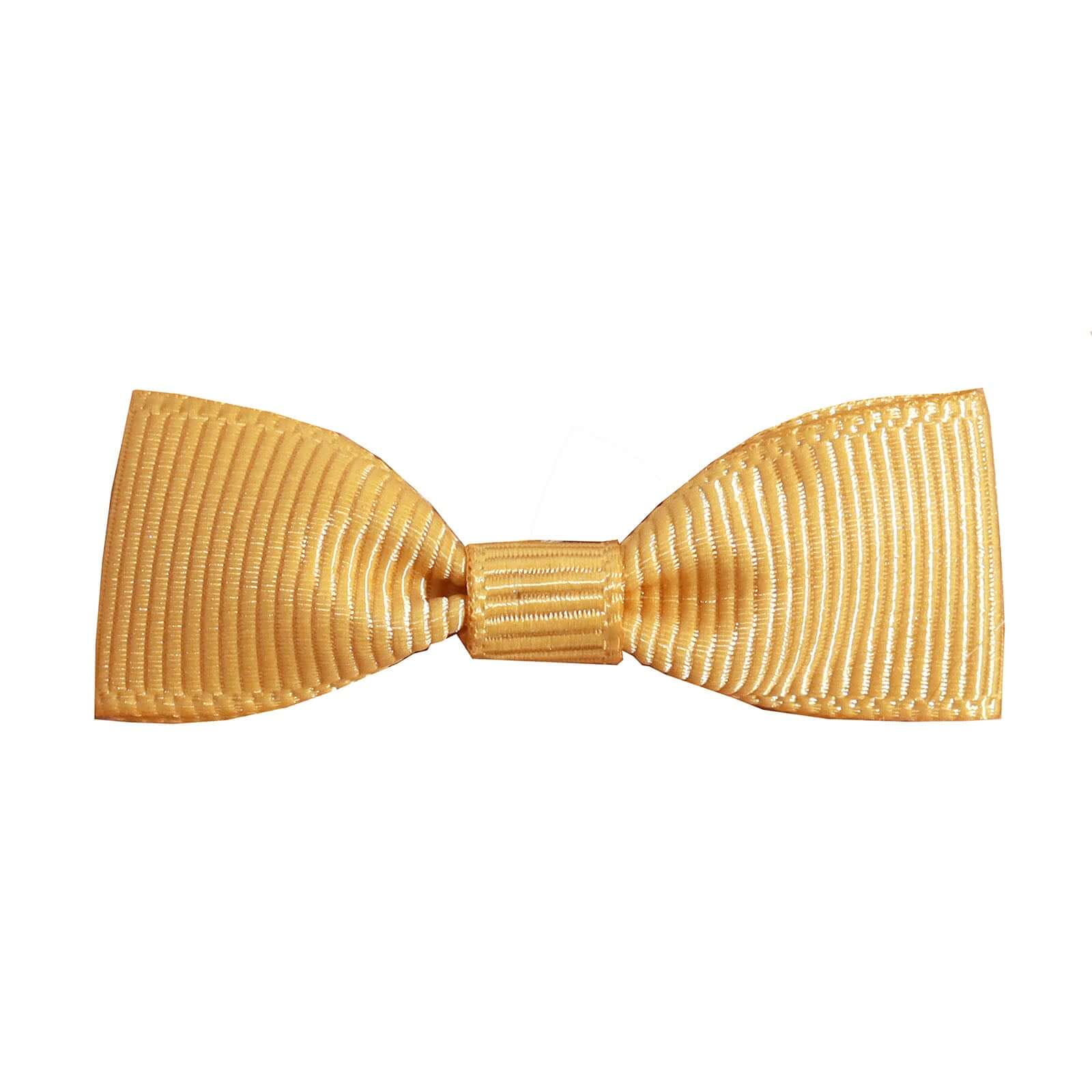 50 Pcs 1.5" Gold Grosgrain Pre Tied Ribbon Bows, Gift Basket Party Favor Bags Decor - Polyester