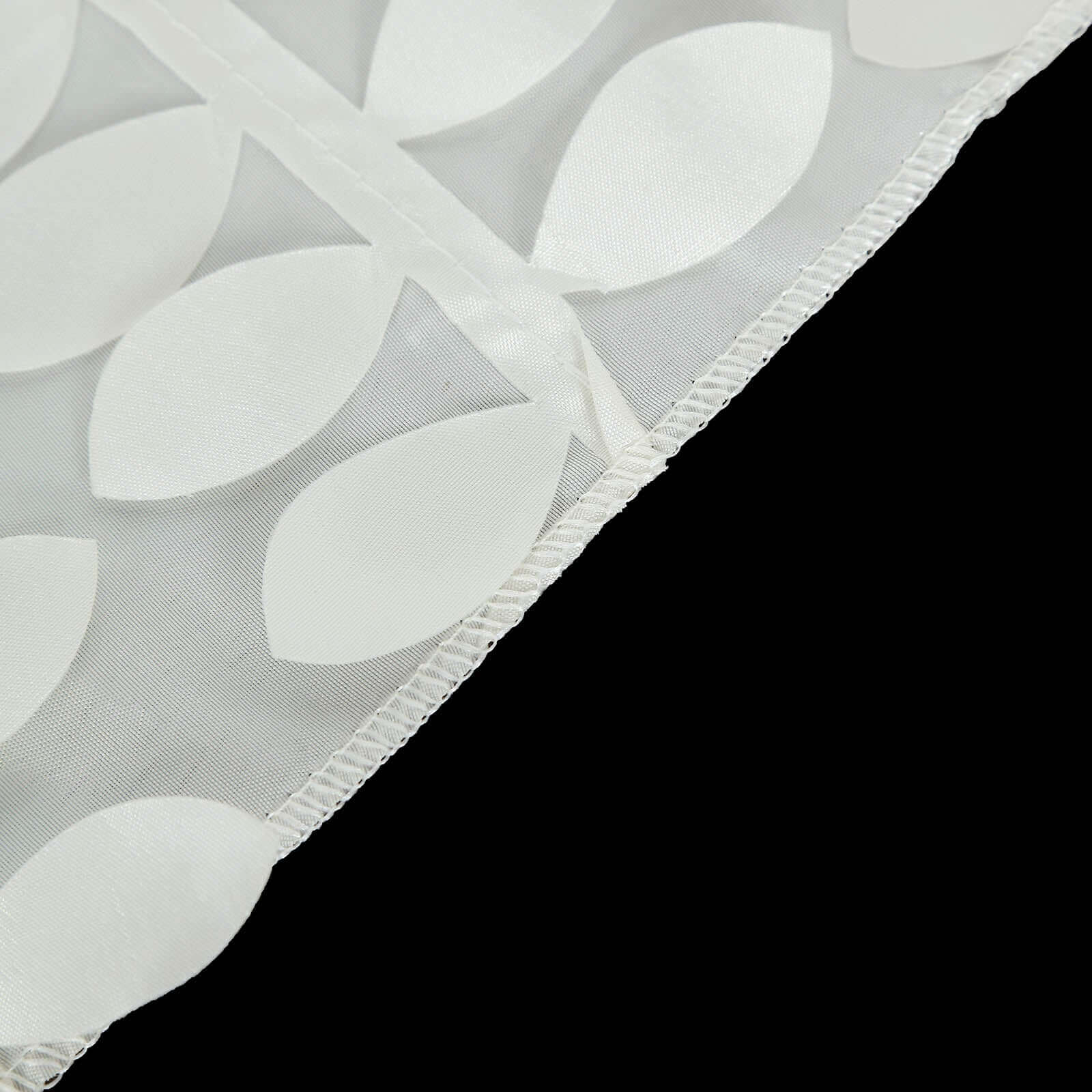 Taffeta 90"x156" Rectangle Tablecloth Ivory | 3D Leaf Petal Design Seamless Table Cover