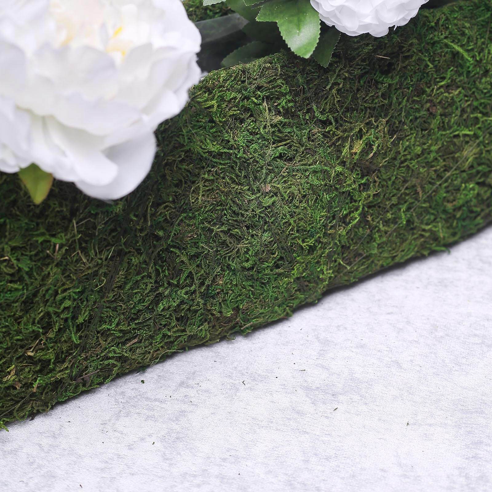 Metal Planter Box Rectangle with Inner Lining Green Preserved Moss - Rustic Flower Basket Decor 23"