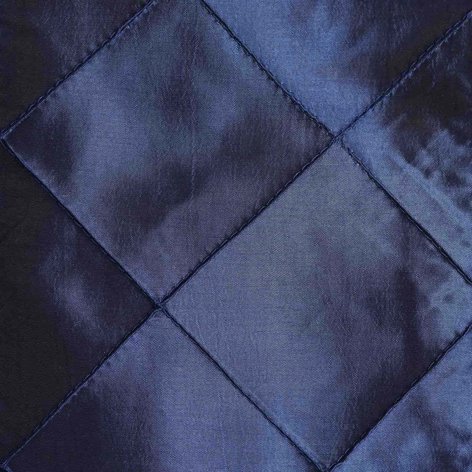 5 Pack Navy Blue Pintuck Satin Cloth Dinner Napkins, Wrinkle Resistant 17"x17"