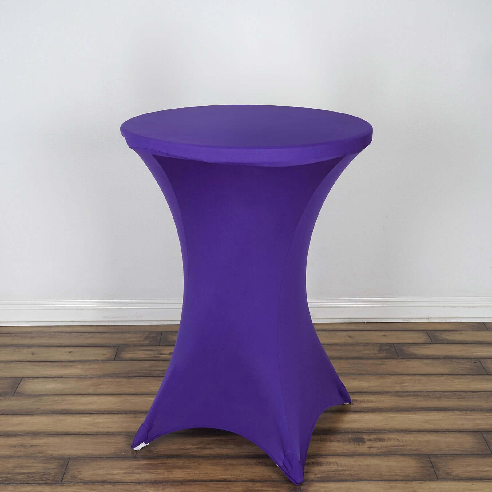 Spandex 24"-32" Round Cocktail Table Cover Purple - Easy to Maintain Stretch Fitted Highboy Tablecloth