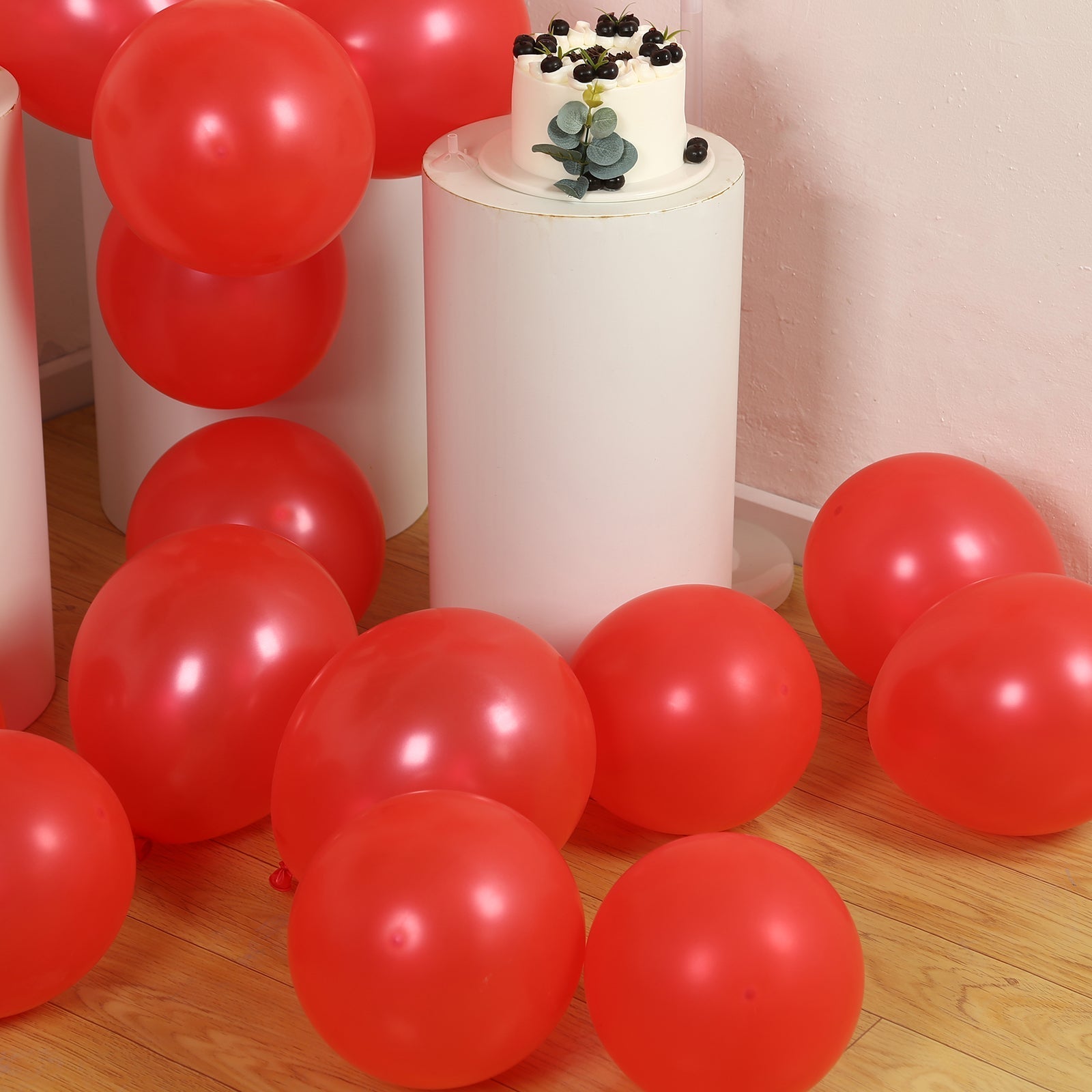 50 Pack Red Biodegradable Balloons, 12" Thickened Extra Strong Eco-friendly Latex Helium Party Balloons