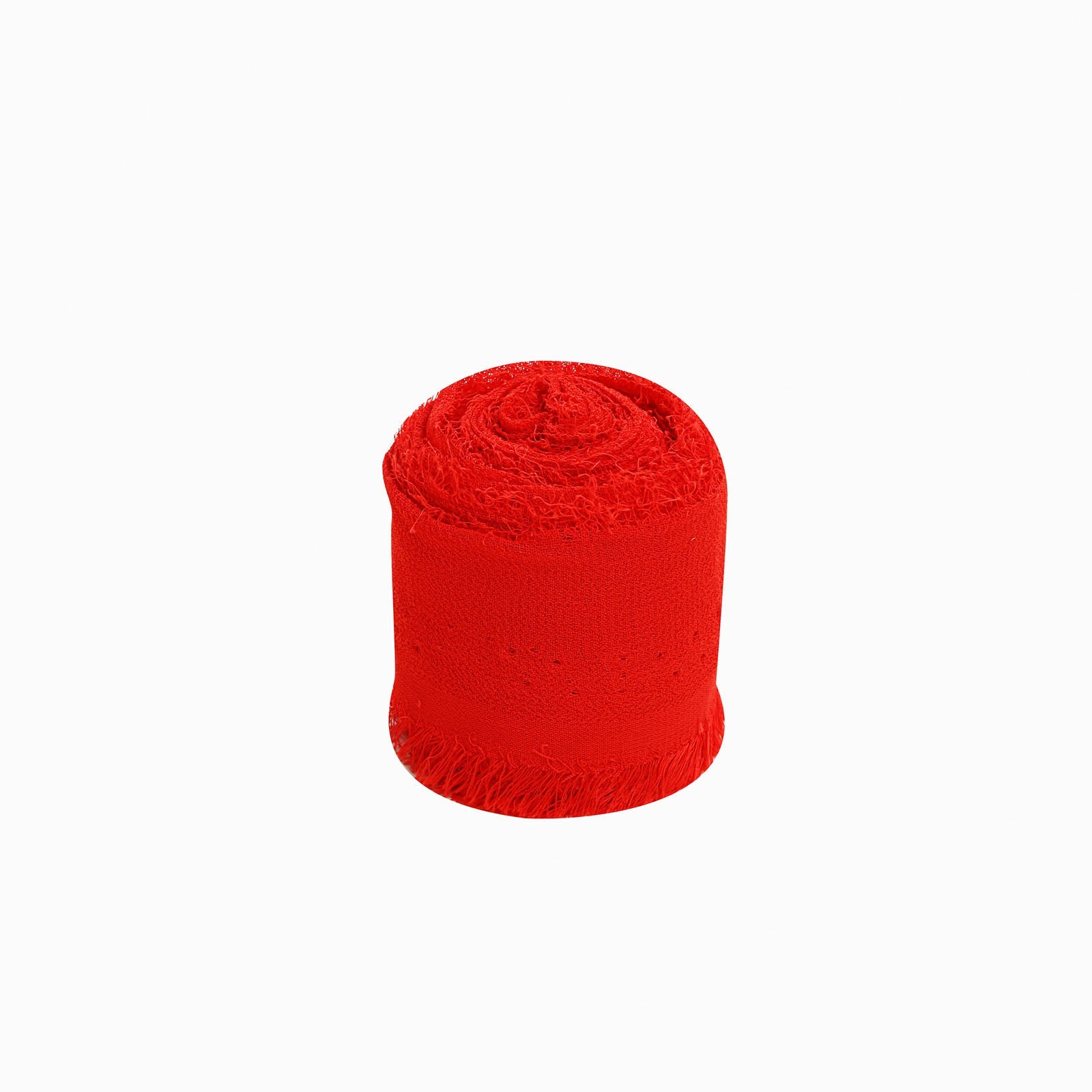 2 Pack 6yd Red Silk-Like Chiffon Linen Ribbon Roll For Bouquets, Wedding Invitations Gift Wrapping