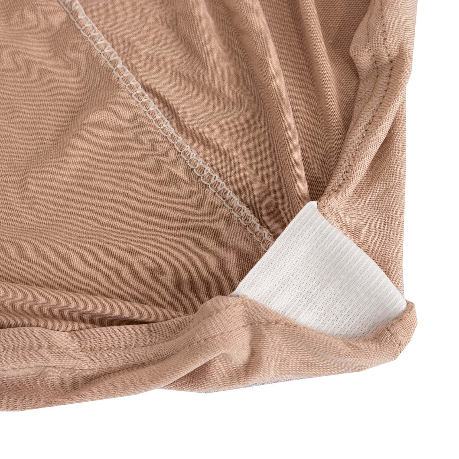Spandex Chair Cover with Nude Rhinestone Buckled Sash Band Blush - Stretch Fitted Slipcover