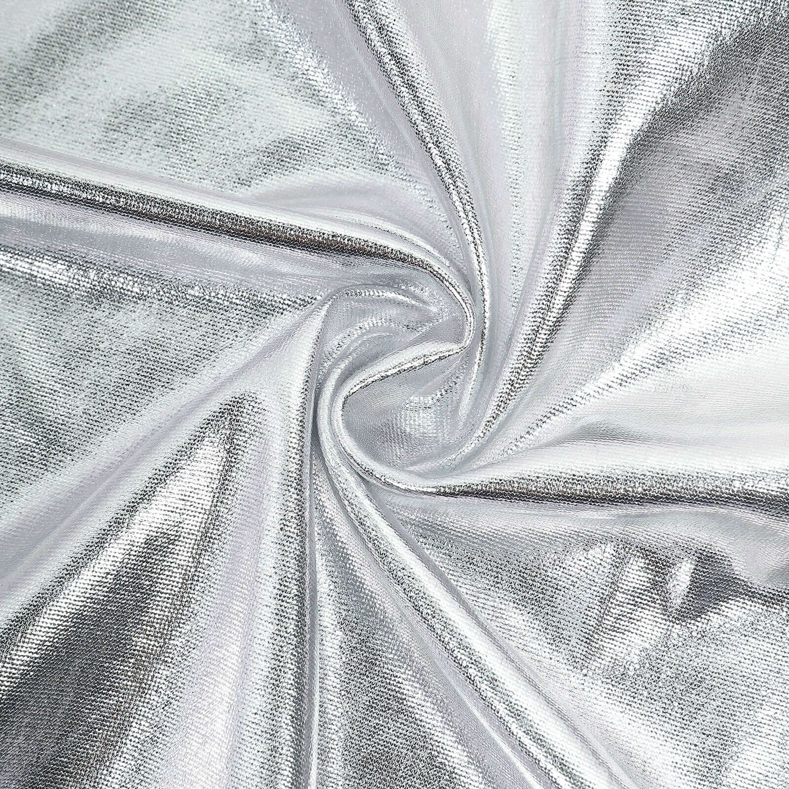 Stretch Spandex 72"x30" Rectangle Tablecloth Metallic Silver - Form-Fitting Table Cover