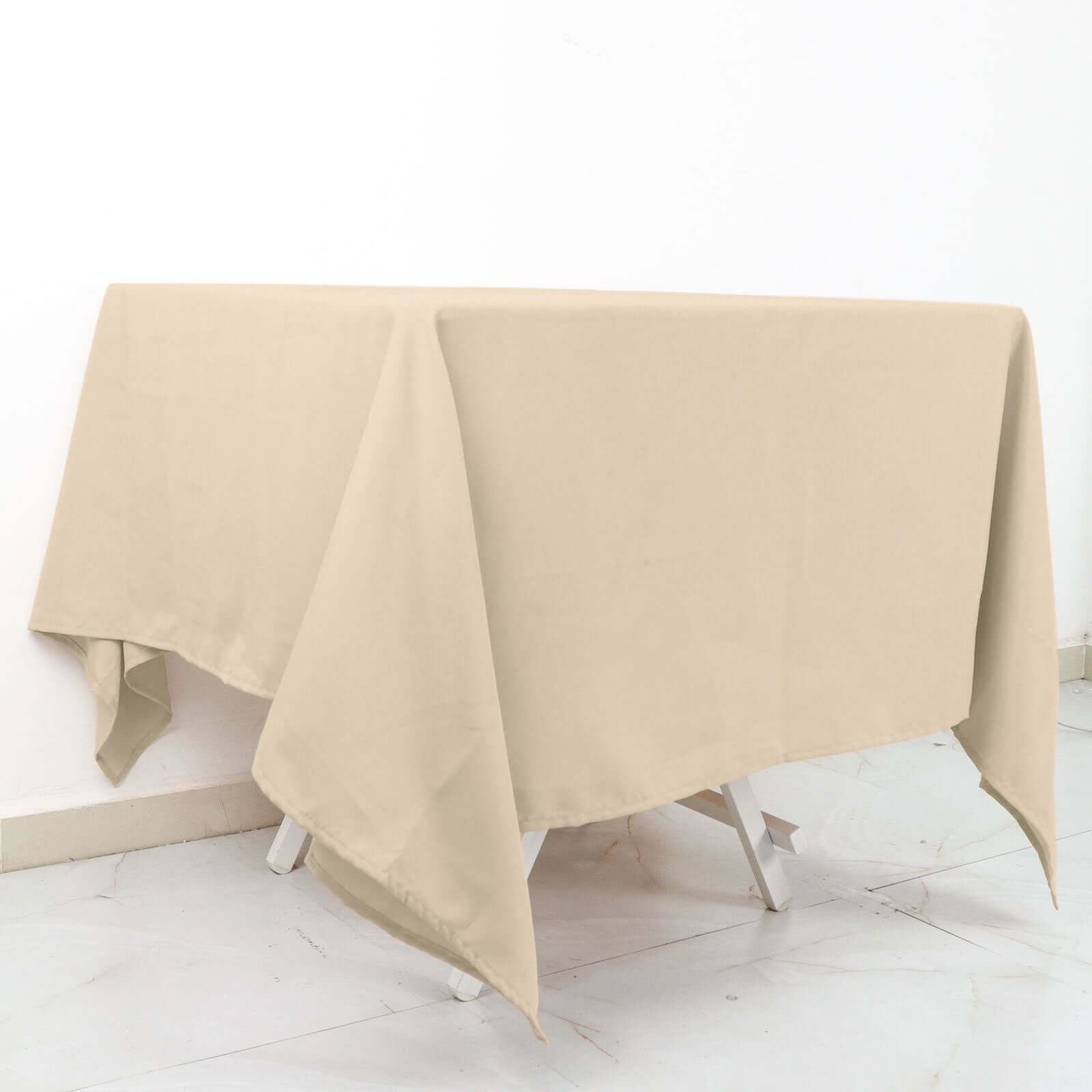 Polyester Square 70"x70" Tablecloth Nude - Wrinkle-Resistant & Durable Table Cover