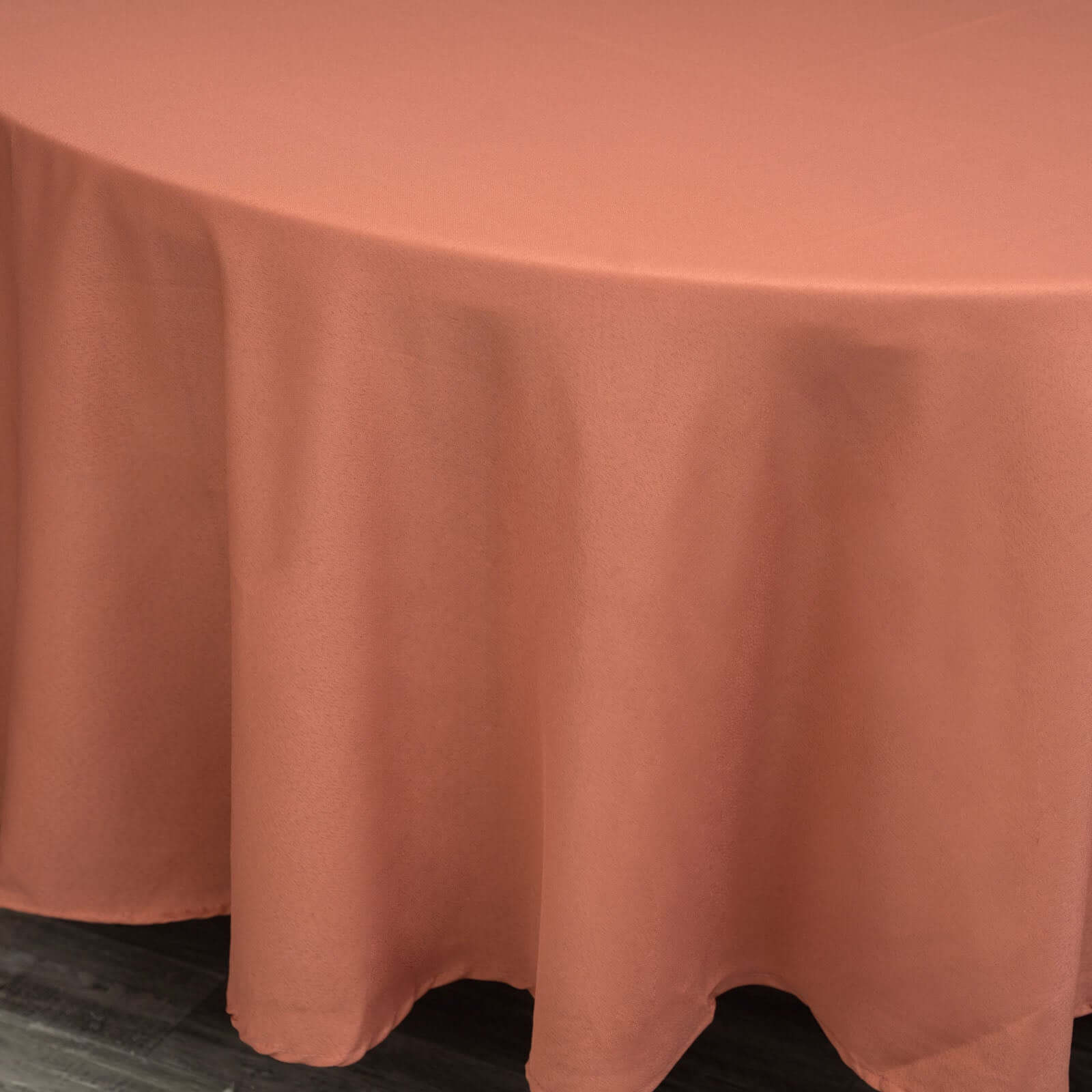 Polyester 108" Round Tablecloth Terracotta (Rust) - Wrinkle-Resistant Table Cover