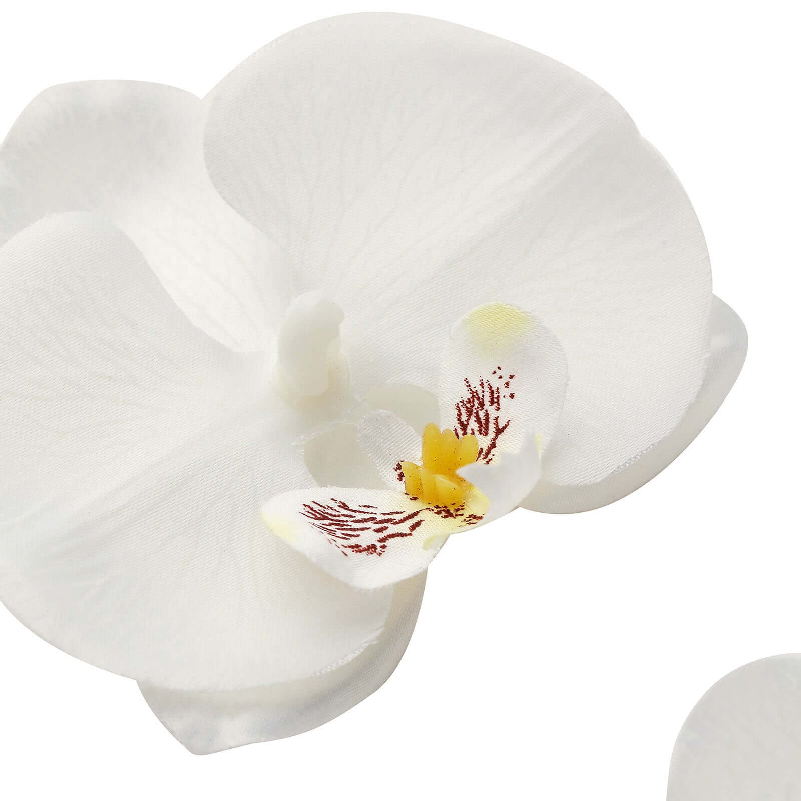 20 Silk Artificial Orchids Flower Heads White - Versatile Floral Accents for DIY Floral Arrangements Corsages & Event Decor 4"