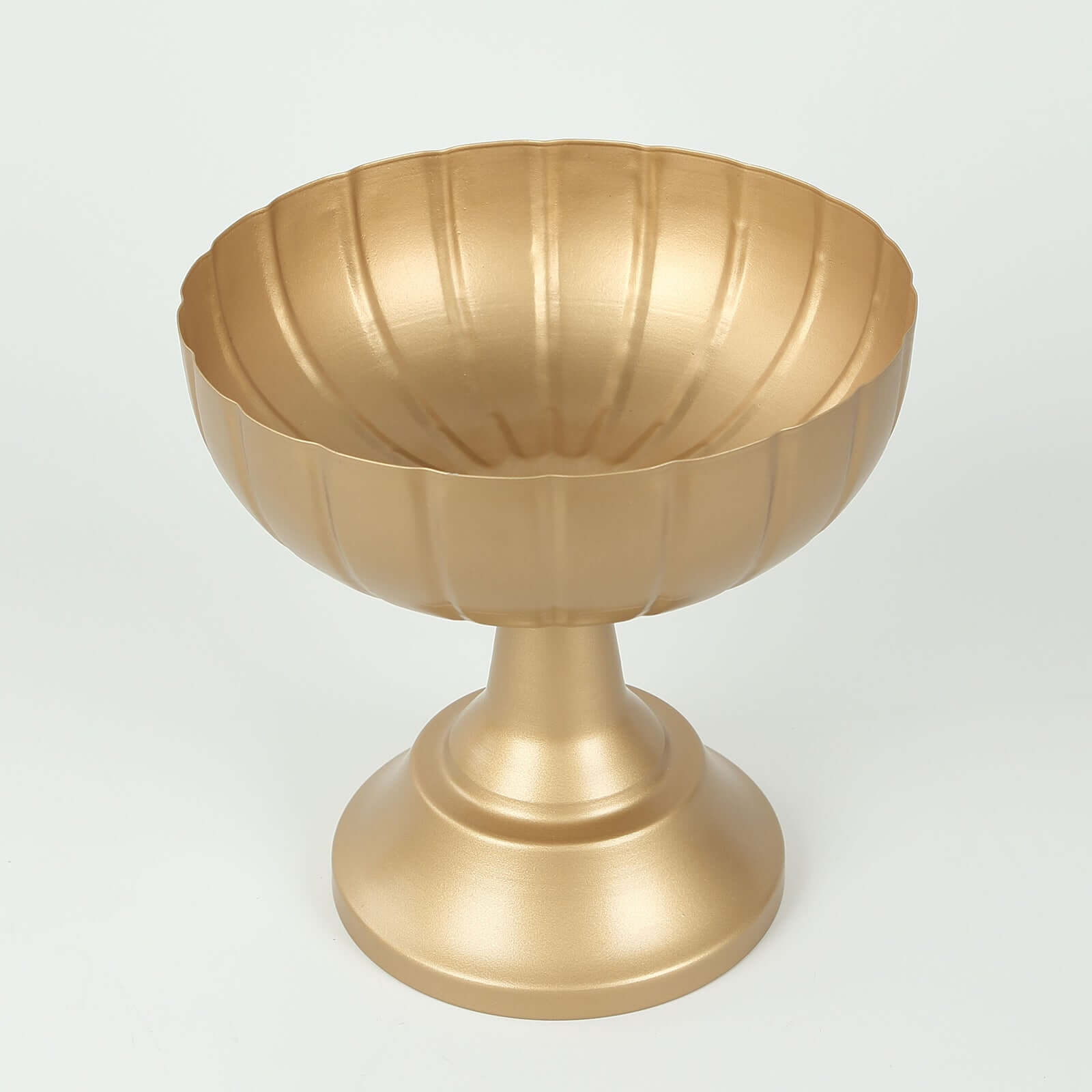 4-Pack Metal Compote Pedestal Bowl Flower Vases in Grecian Urn Style Gold - Refined Floral Wedding Table Centerpieces 8.5"