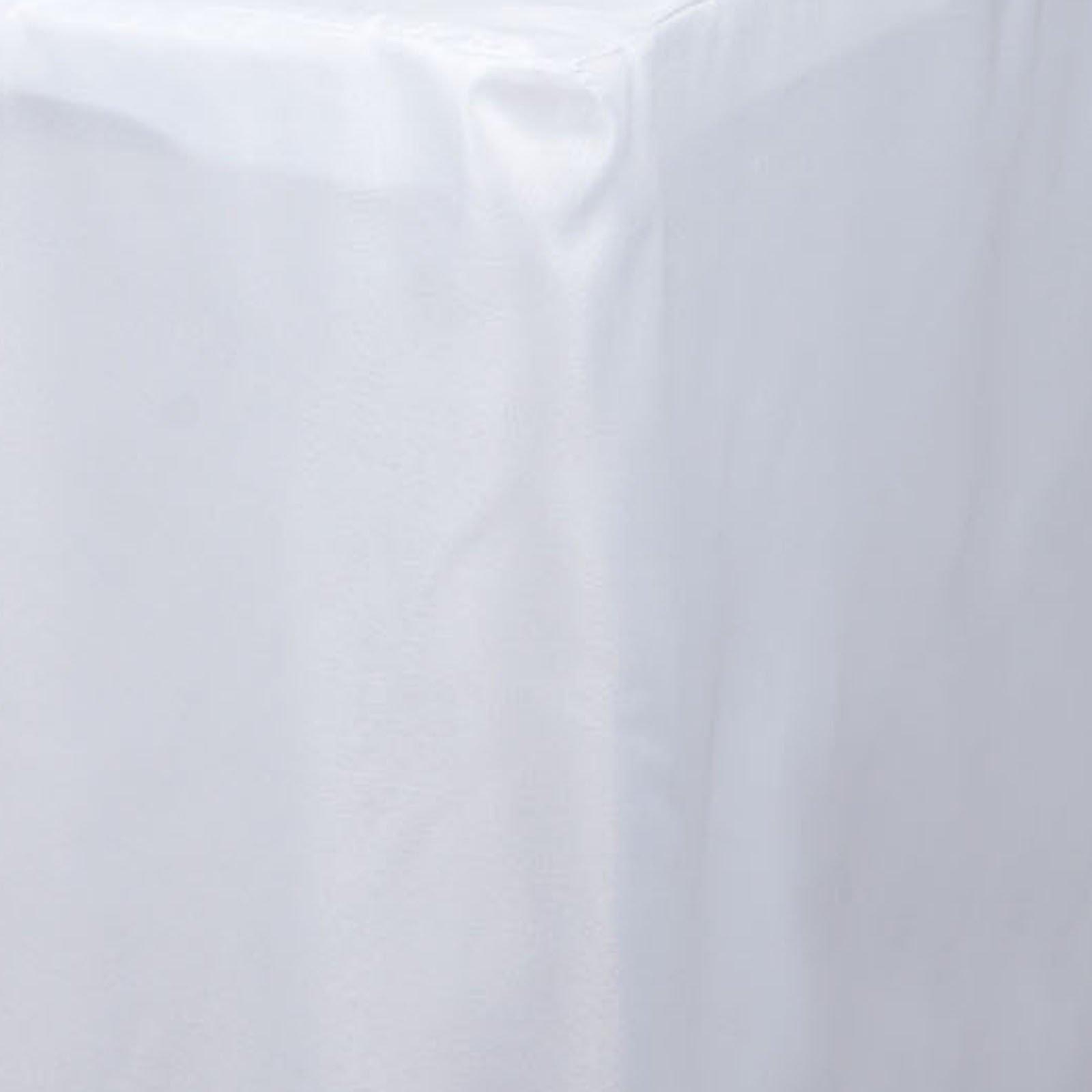 Fitted Polyester 96"x30" Rectangle Tablecloth White - Durable and Easy to Maintain Table Cover for Trade Shows, Catering & Events