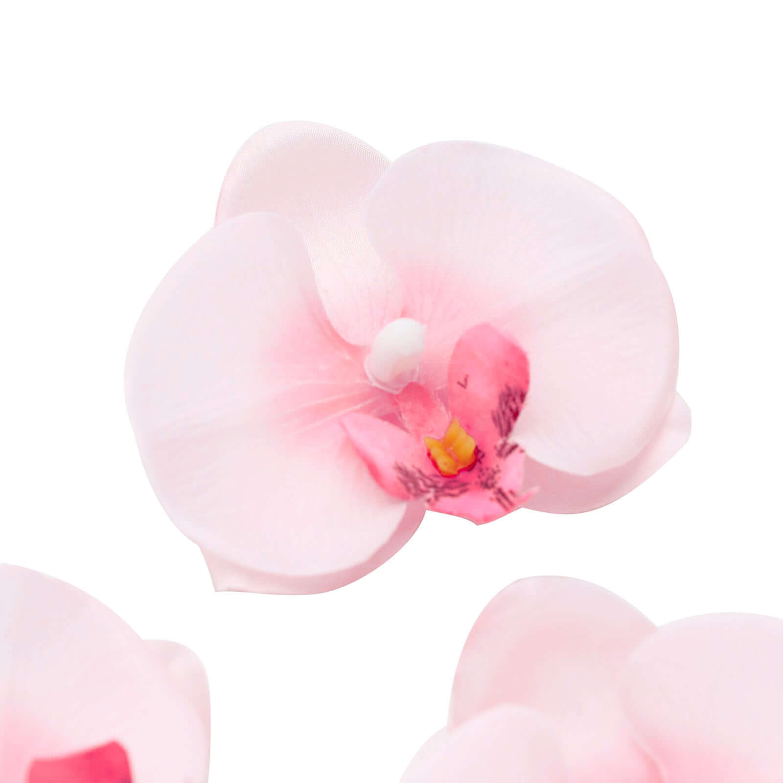 20 Silk Artificial Orchids Flower Heads Pink - Versatile Floral Accents for DIY Floral Arrangements Corsages & Event Decor 4"