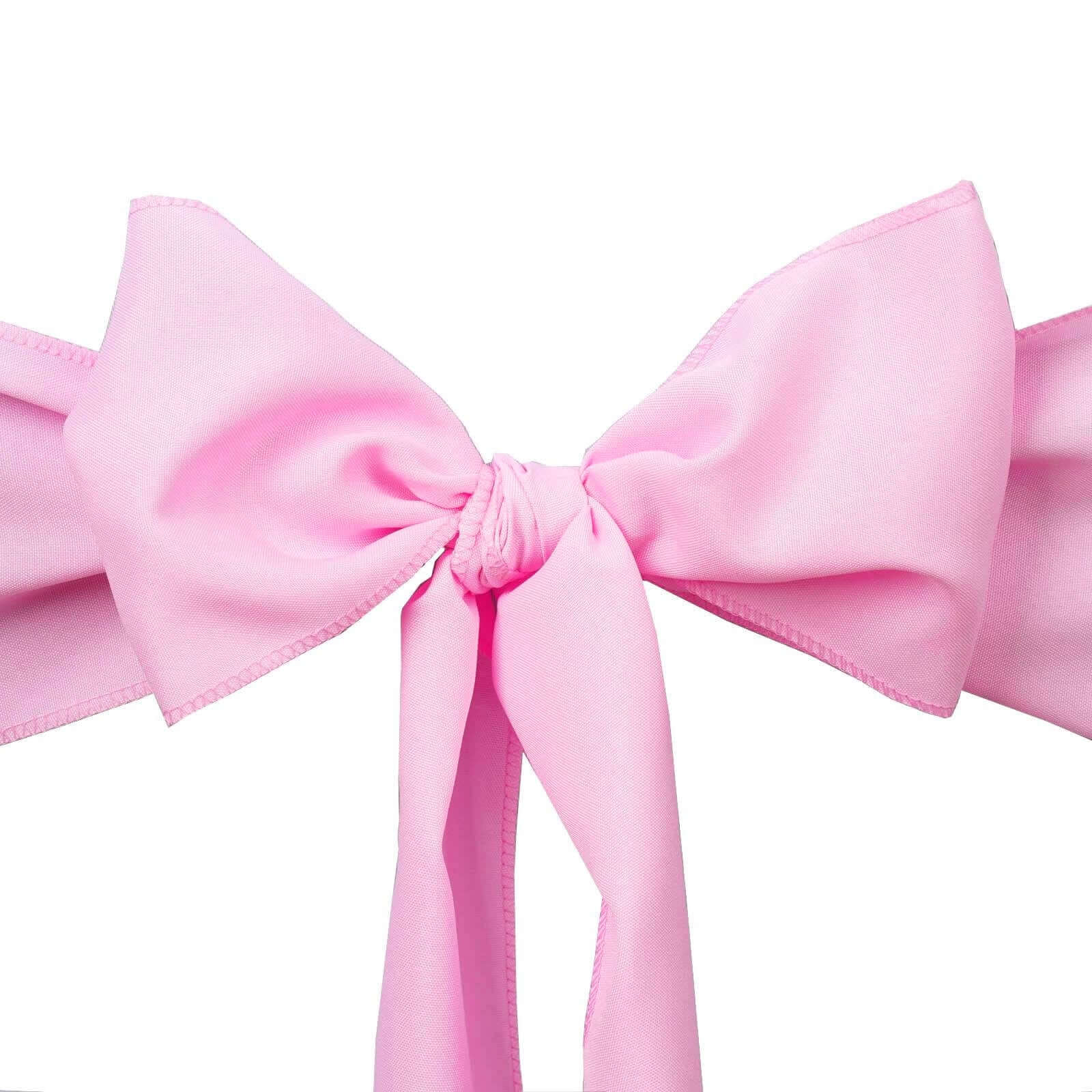 5 Pack Polyester Chair Sashes Pink 6"x108"
