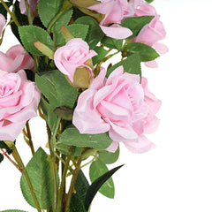 2 Stems 38" Tall Pink Artificial Silk Rose Flower Bouquet Bushes