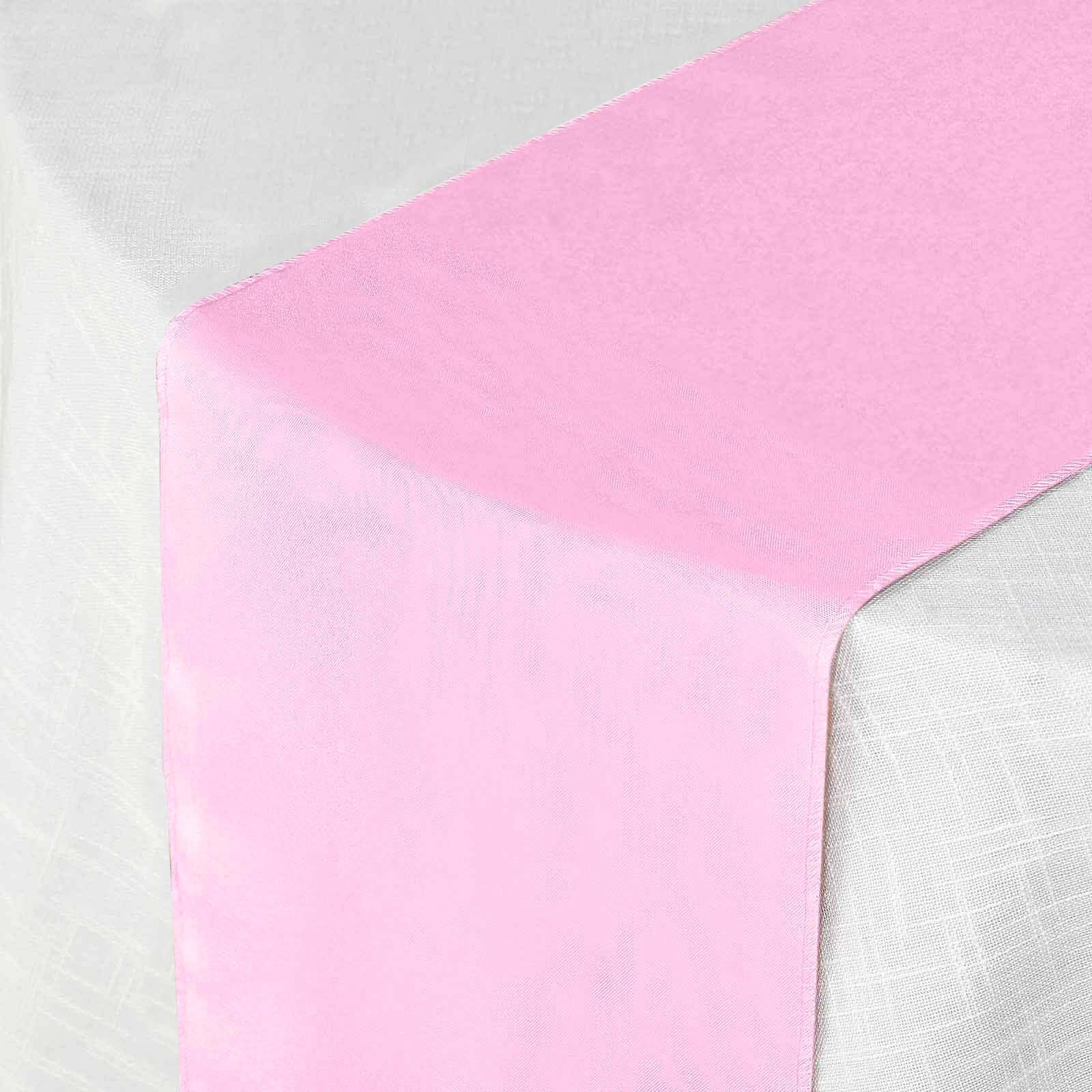 Polyester 12"x108" Table Runner Pink - Durable & Wrinkle-Resistant Table Decor