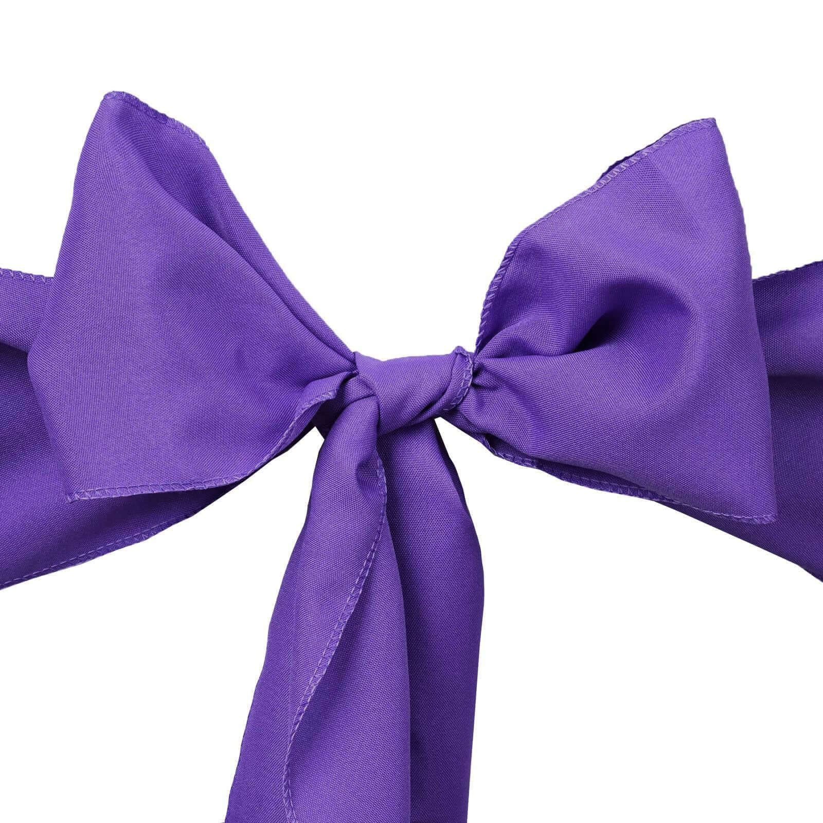 5 Pack Polyester Chair Sashes Purple 6"x108"
