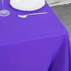 Premium Polyester 70"x70" Table Overlay Square Tablecloth Purple 220GSM Wrinkle-Resistant Table Cover