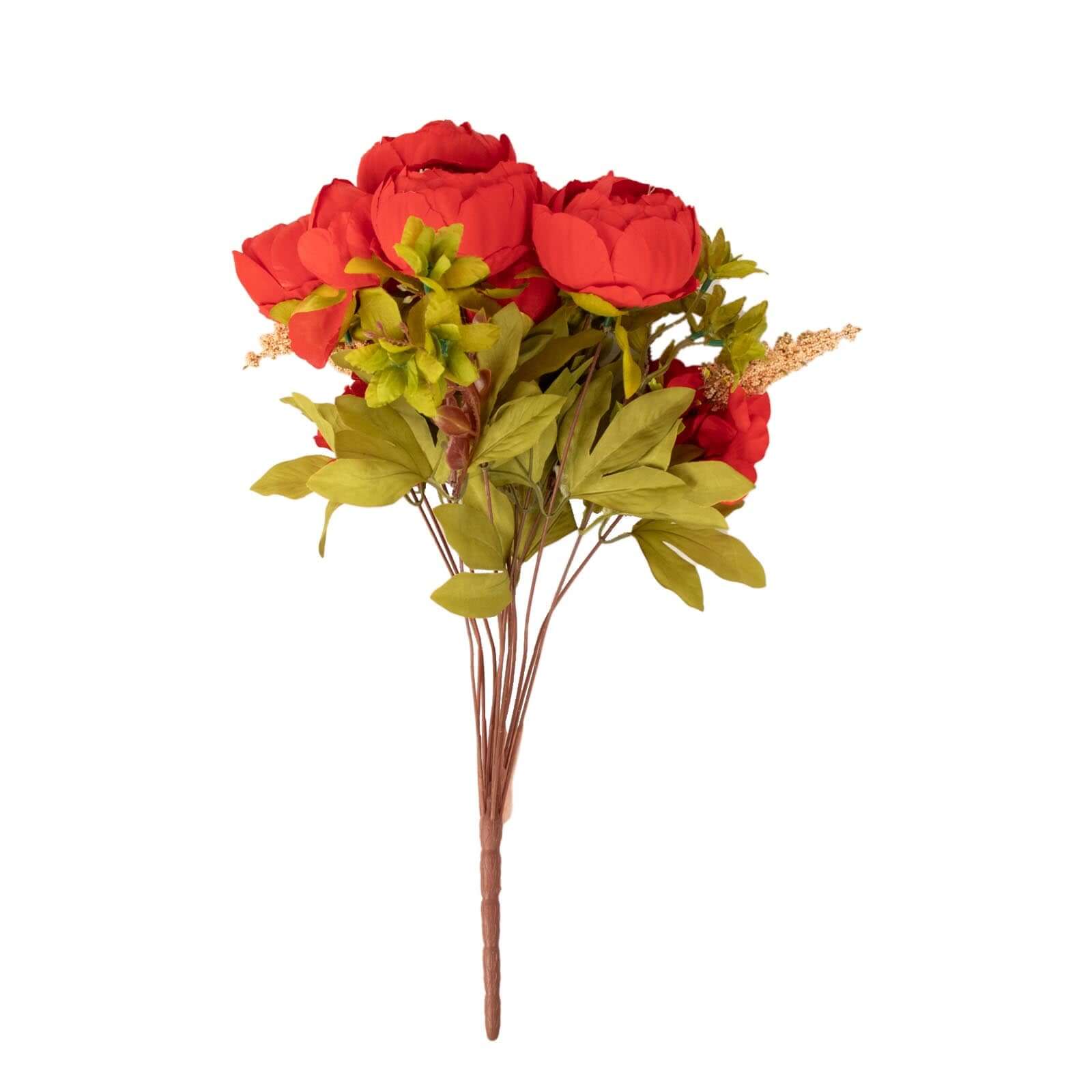 2 Pack 19" Red Artificial Peony Flower Wedding Bouquets, Faux Silk Flower Arrangements