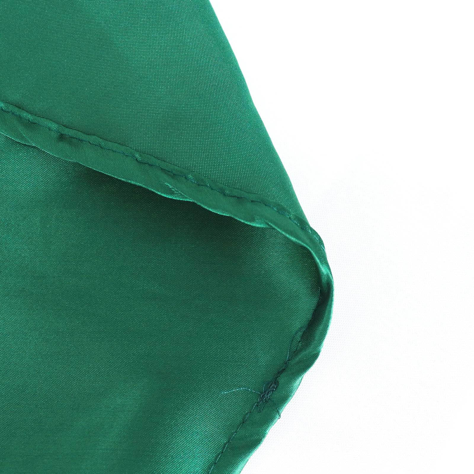 Satin 132" Round Tablecloth Hunter Emerald Green - Stylish Seamless Table Cover