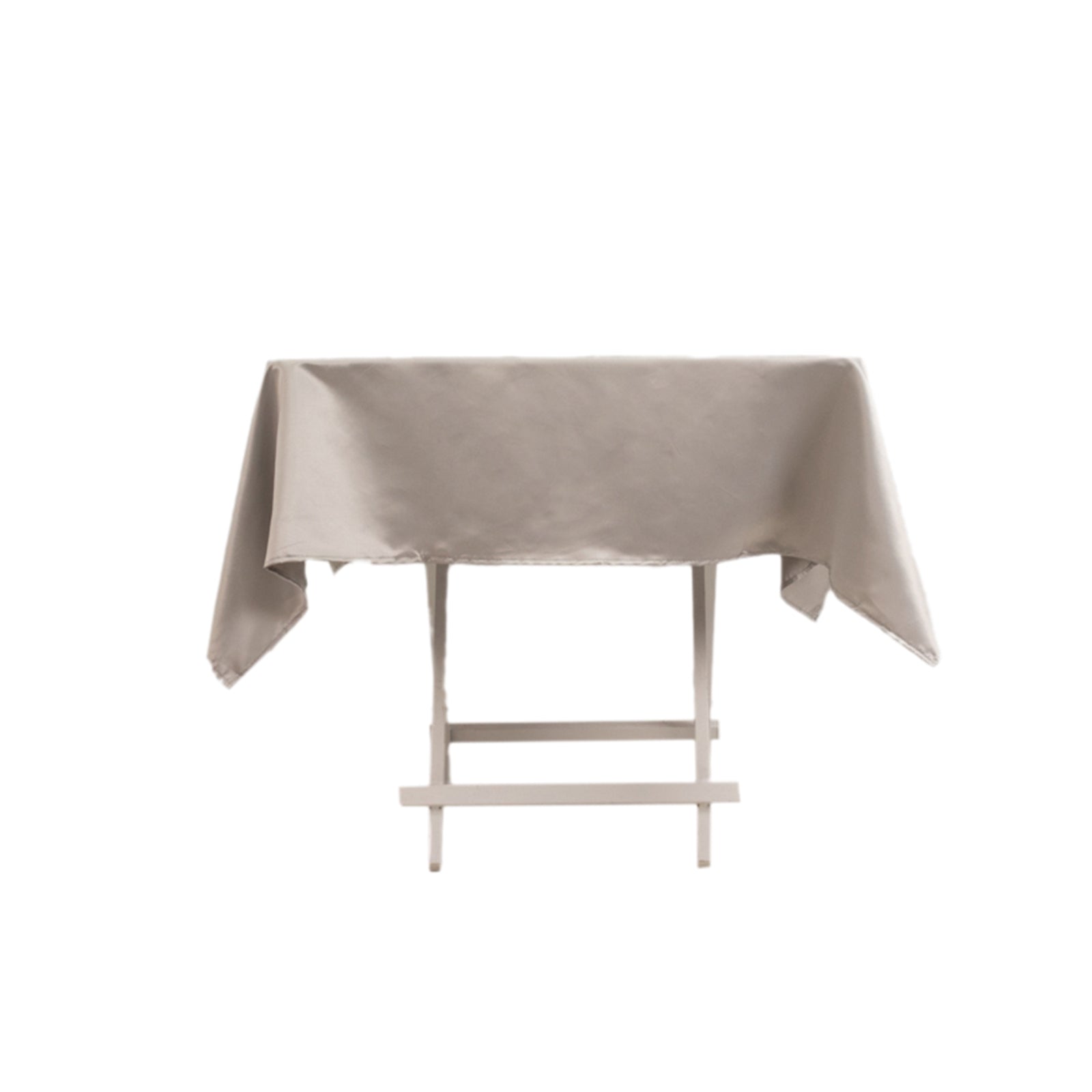 Lamour Satin 54"x54" Square Tablecloth Silver - Durable & Silk-Like Table Cover