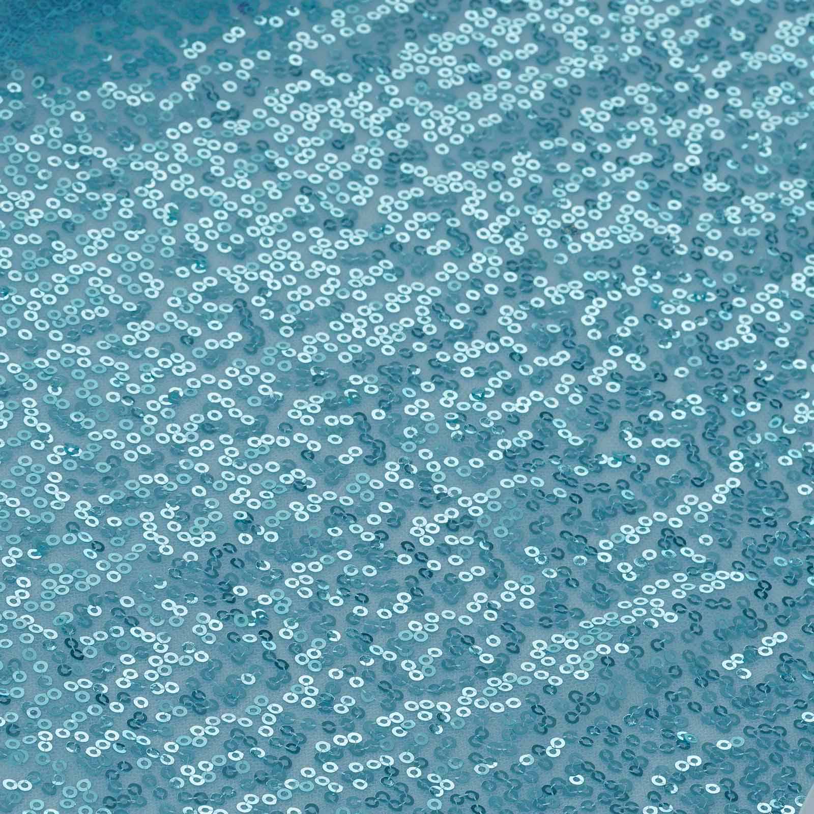 Sequin 12"x108" Table Runner Serenity Blue - Glittering Design