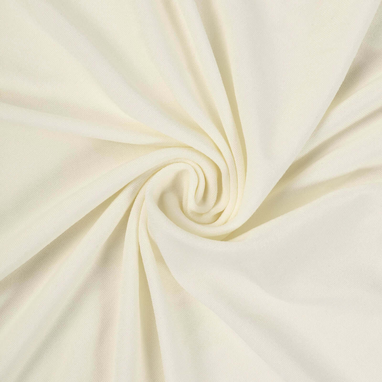 Spandex 32" Round Cocktail Table Cover Skirt Ivory With Natural Wavy Drapes
