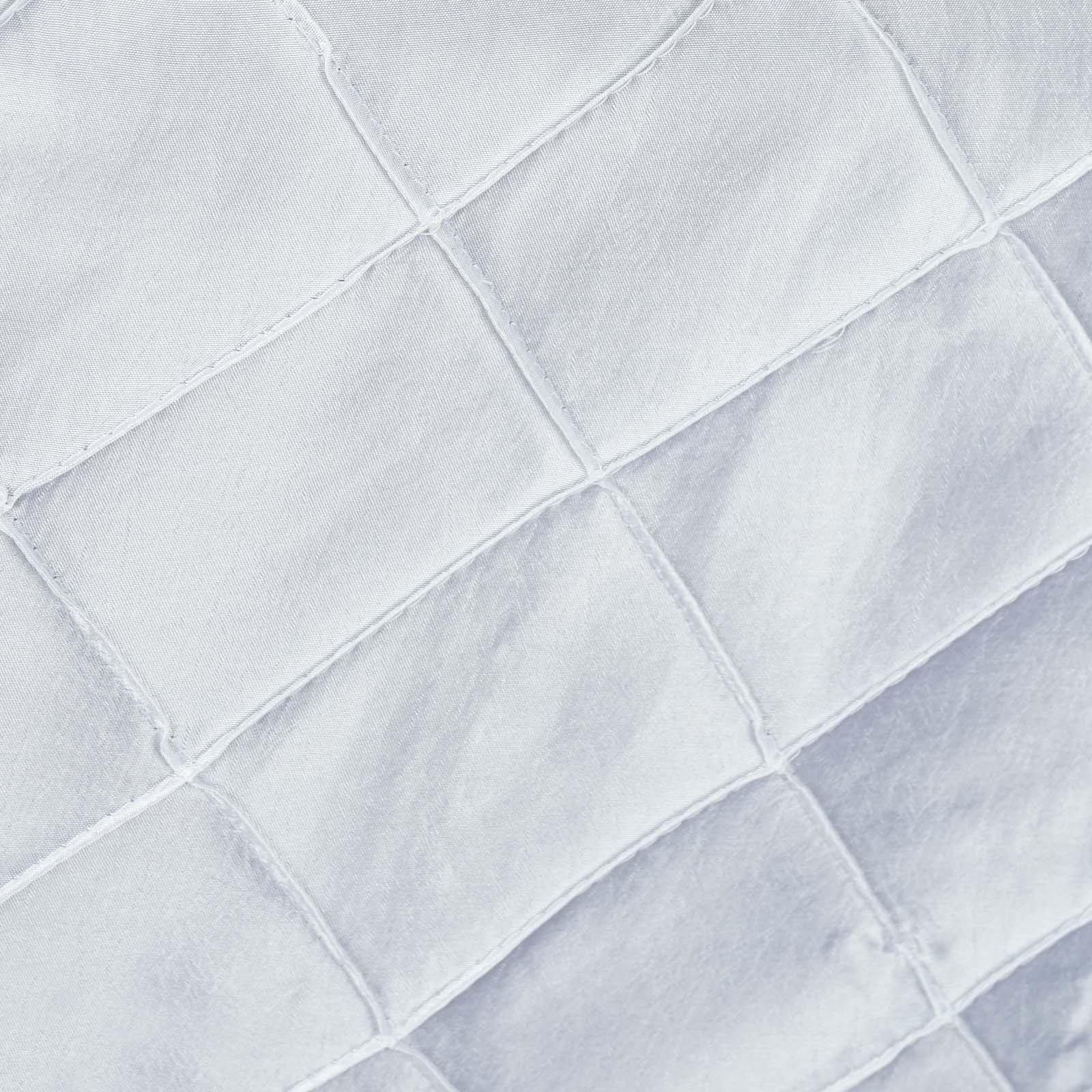 Taffeta Pintuck 12"x108" Table Runner White - Stylish & Durable Table Decor for Events