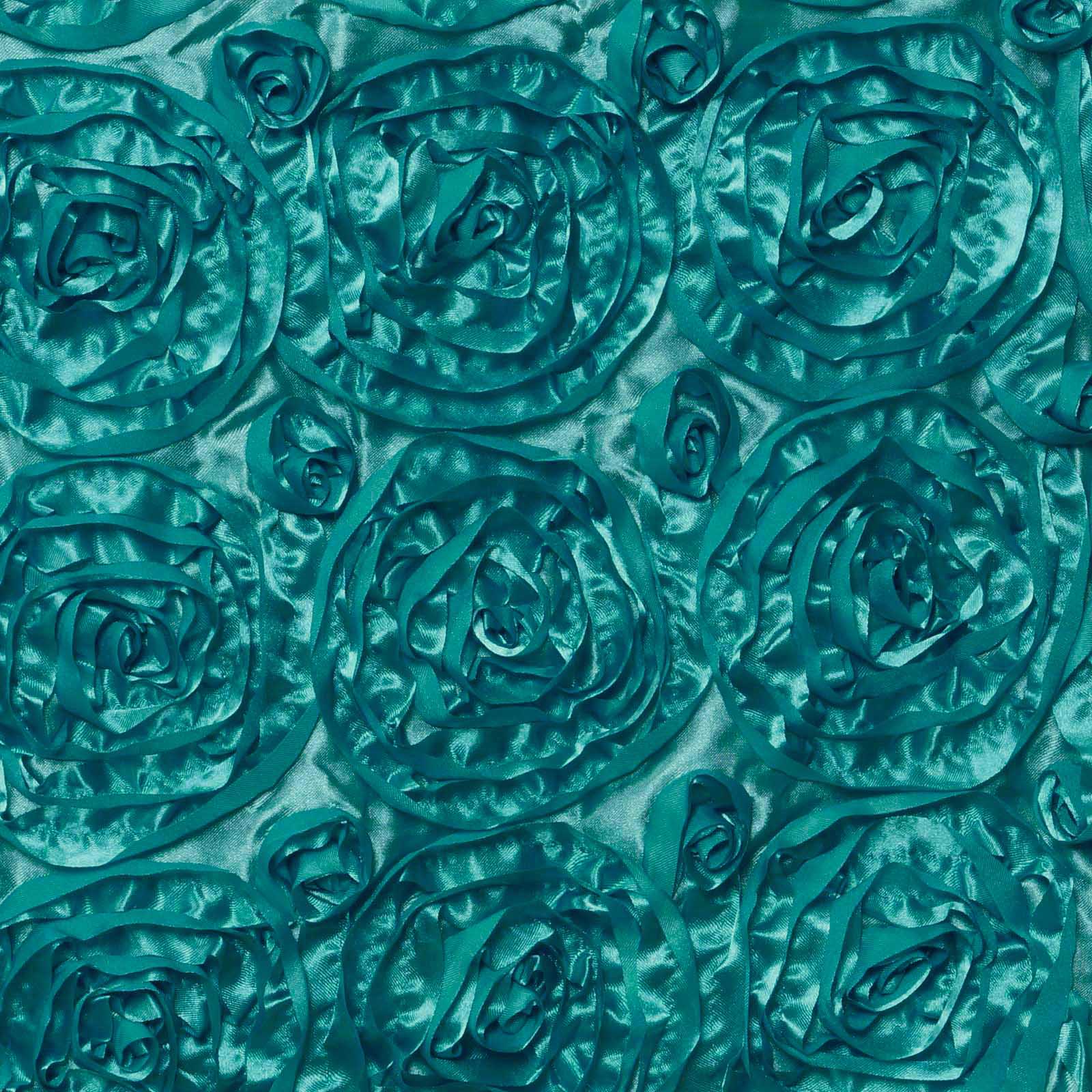 16" Turquoise Satin Rosette Chiavari Chair Caps, Chair Back Covers