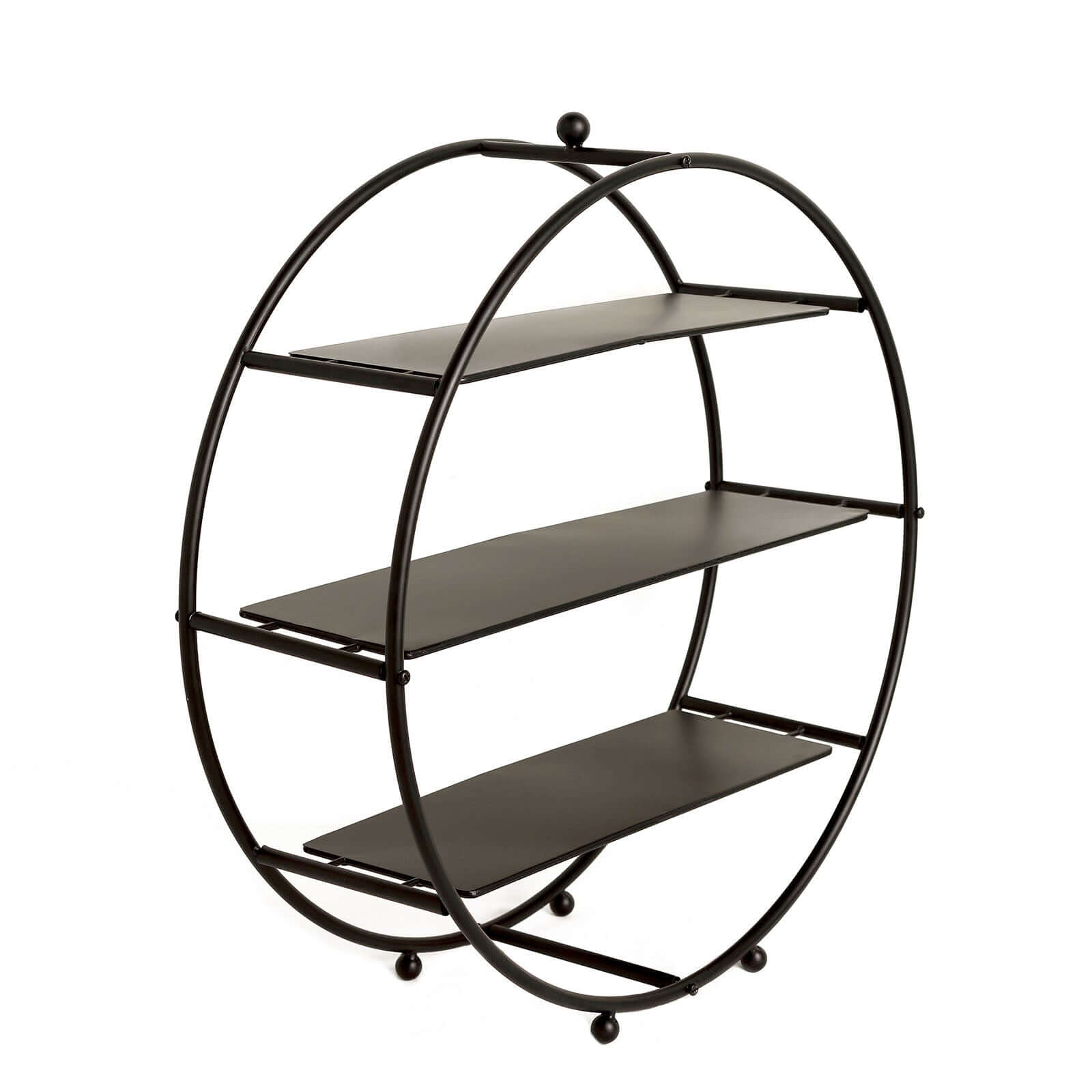3-Tier Metal Round Cupcake Stand Matte Black - Stylish Dessert Holder Appetizer Display for Modern Weddings Dessert Buffets & Celebrations 21"