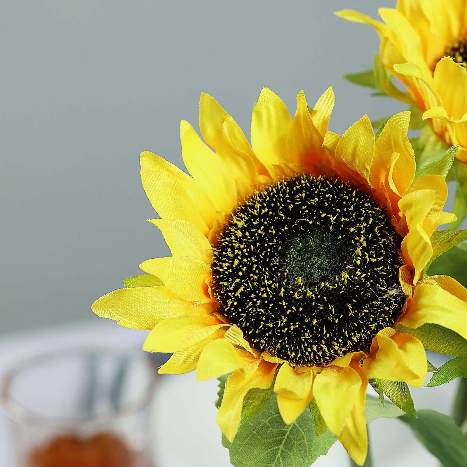 3 Stems 17" Yellow Artificial Silk Sunflower Flower Bouquet Branches