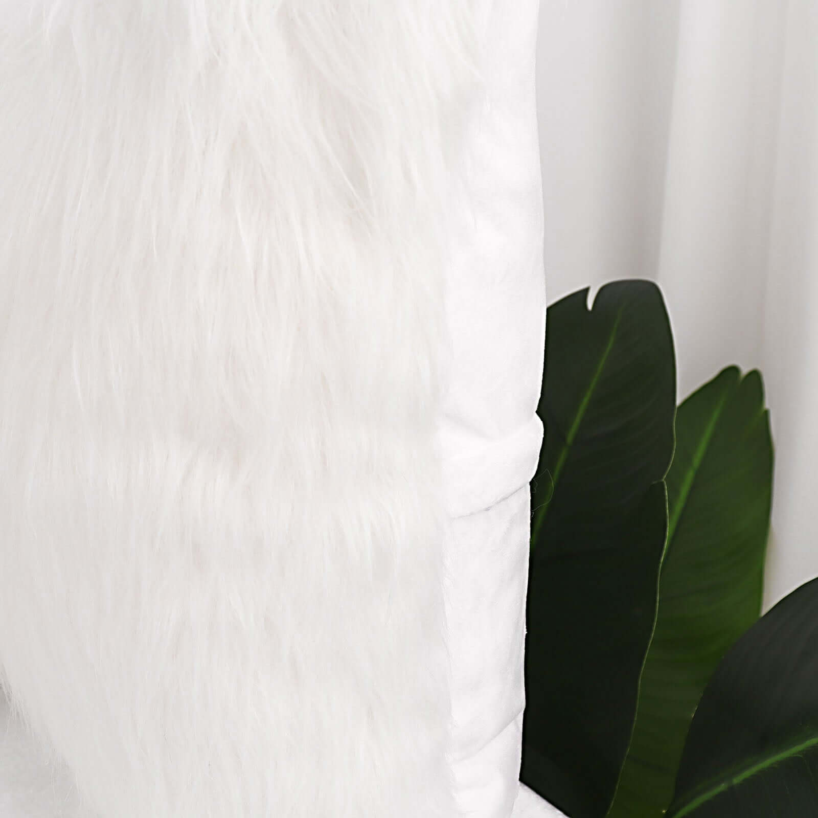 2 Pack 18" White Faux Fur Sheepskin Throw Pillow Cases, Square Pillow Covers