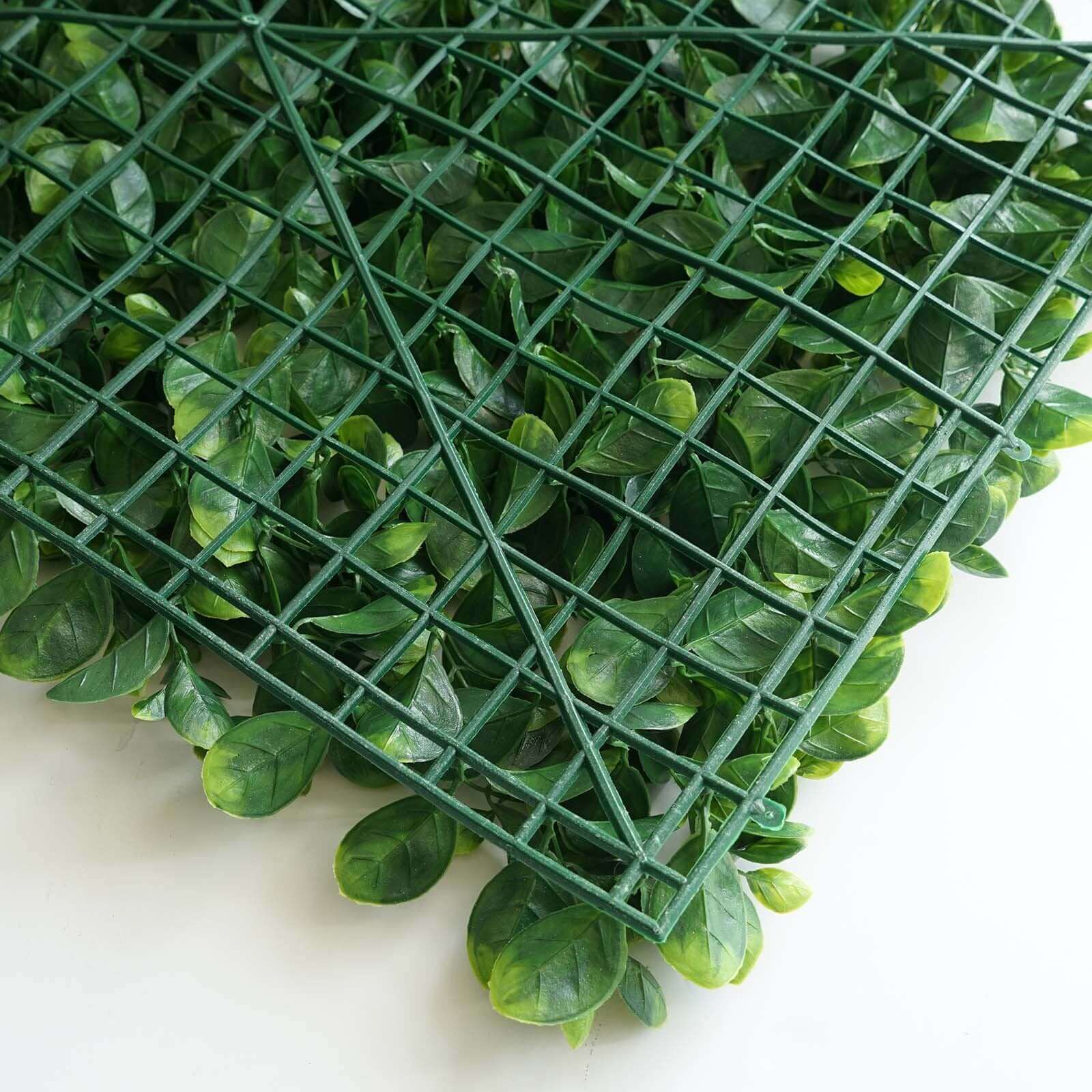 11 Sq ft. Green Boxwood Hedge Garden Wall Backdrop Mat - 4 Artificial Panels